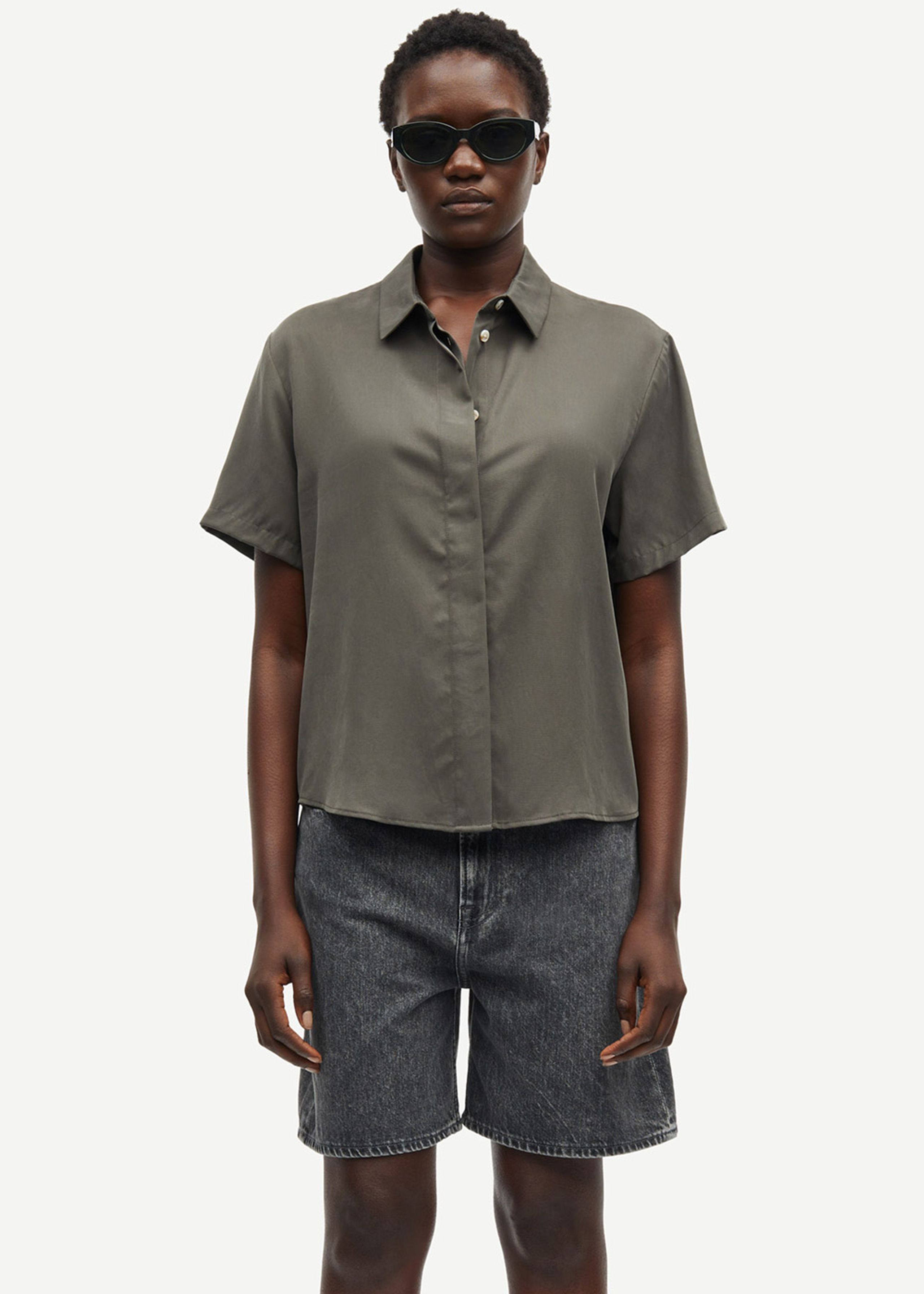 Samsøe & Samsøe - Chemise - Mina SS Shirt - BELUGA