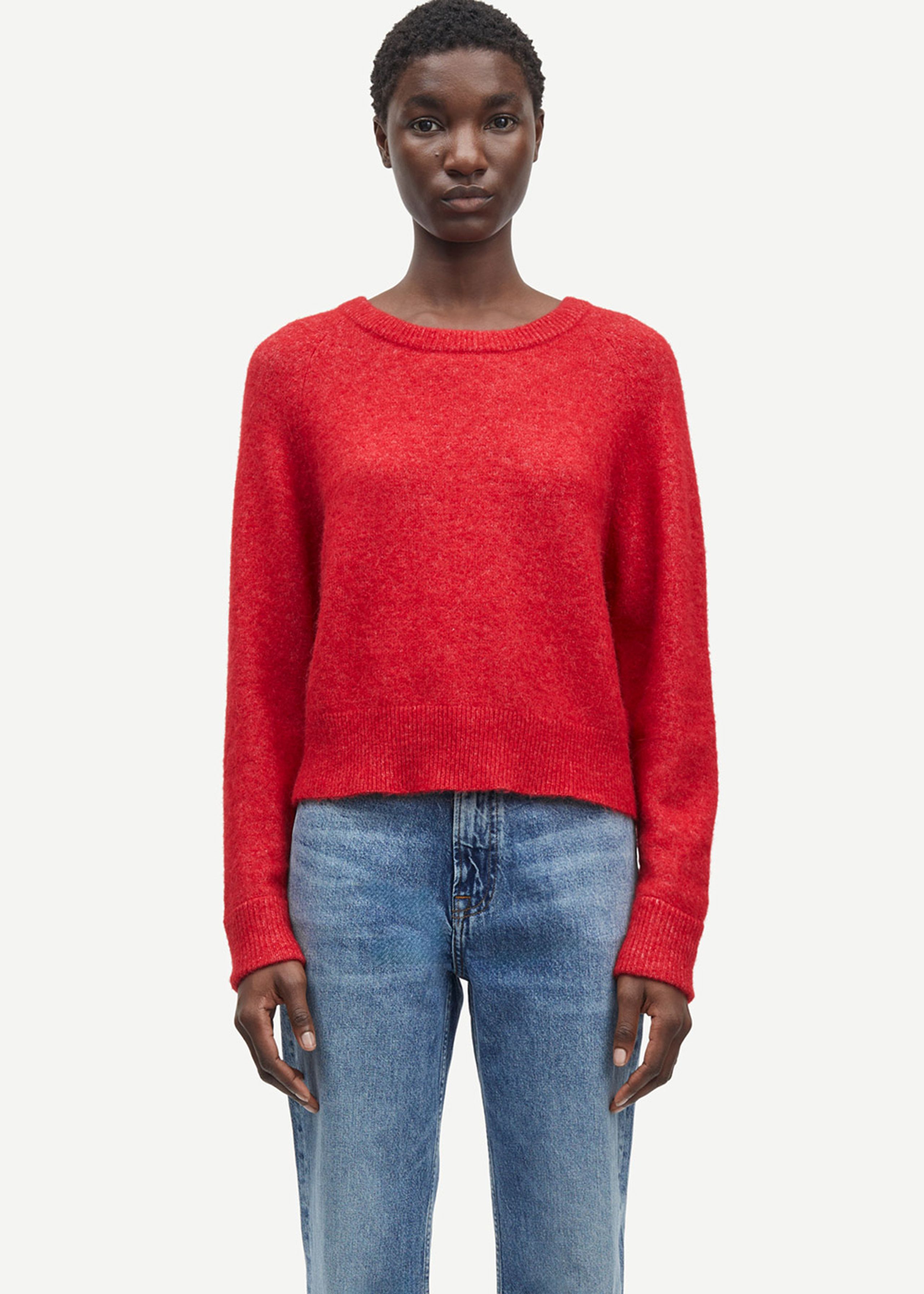 Samsøe & Samsøe - Strik - Nor O-N Short - Scarlet Sage