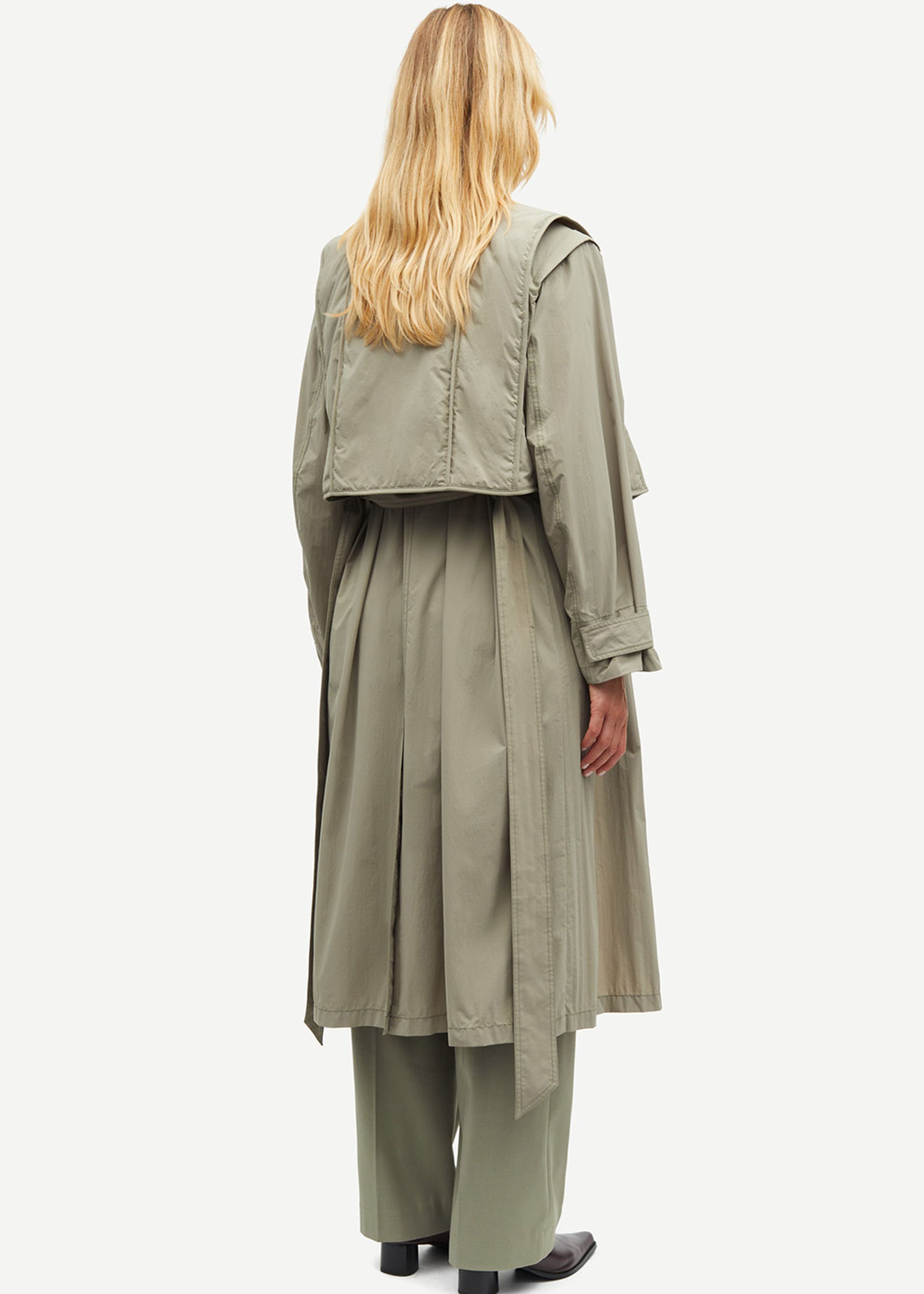 Samsøe & Samsøe - Kurtka trenczowa - SARaff Trench Coat - VETIVER