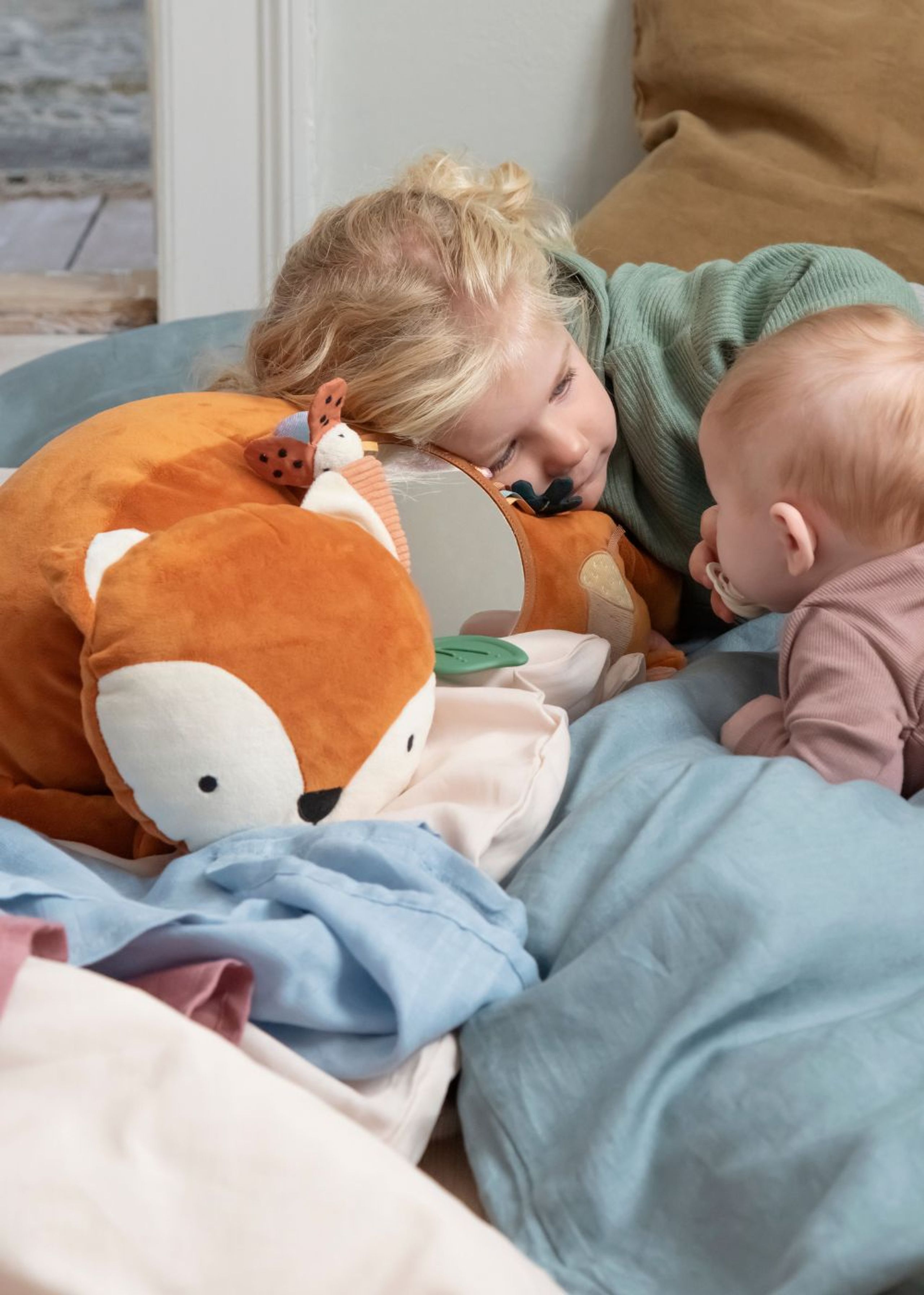 Sebra - Stuffed Animal - Tummy Time Pillow - Sparky the Fox