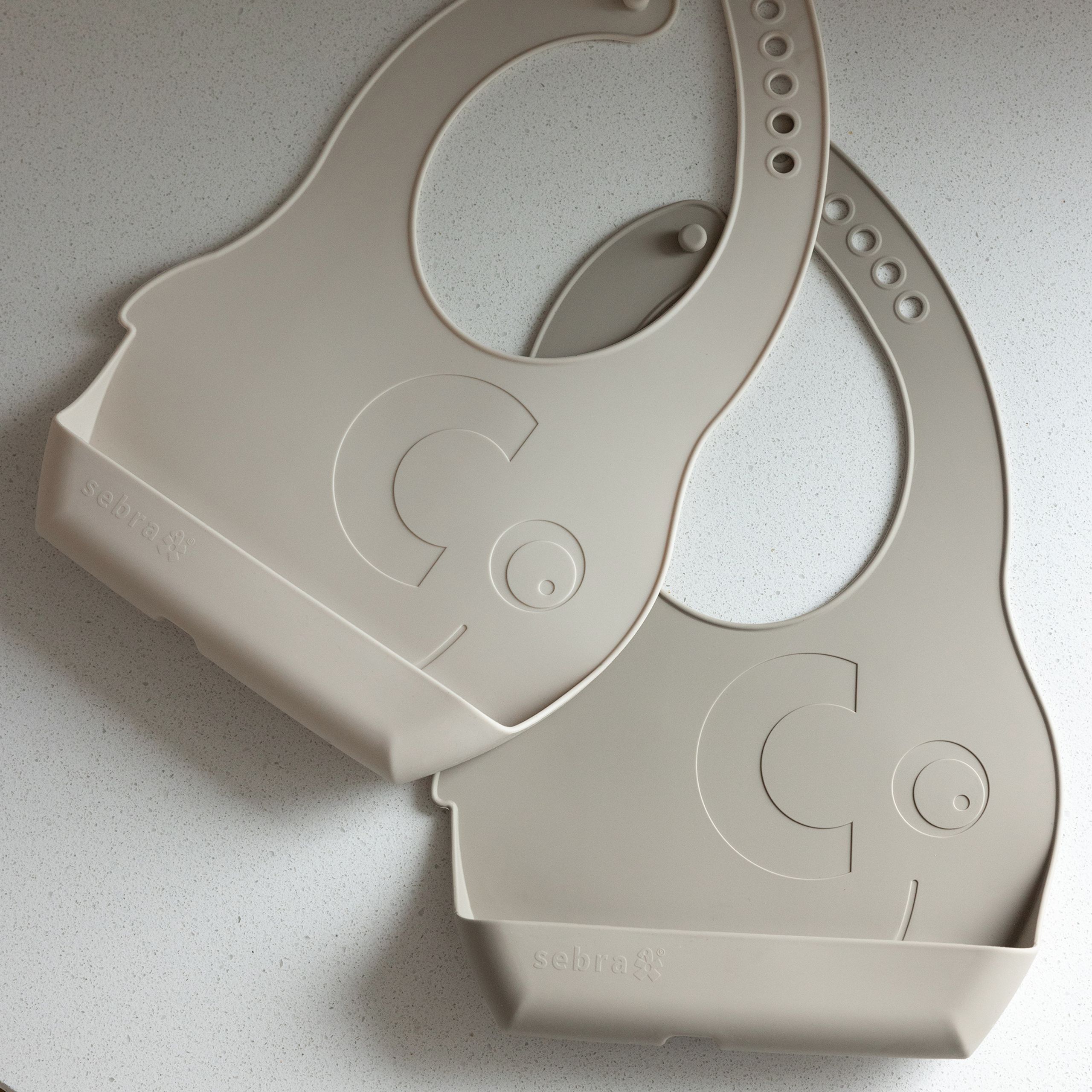 Sebra - Lätzchen - Silicone Bib Set - Jetty Beige / Seabreeze Beige