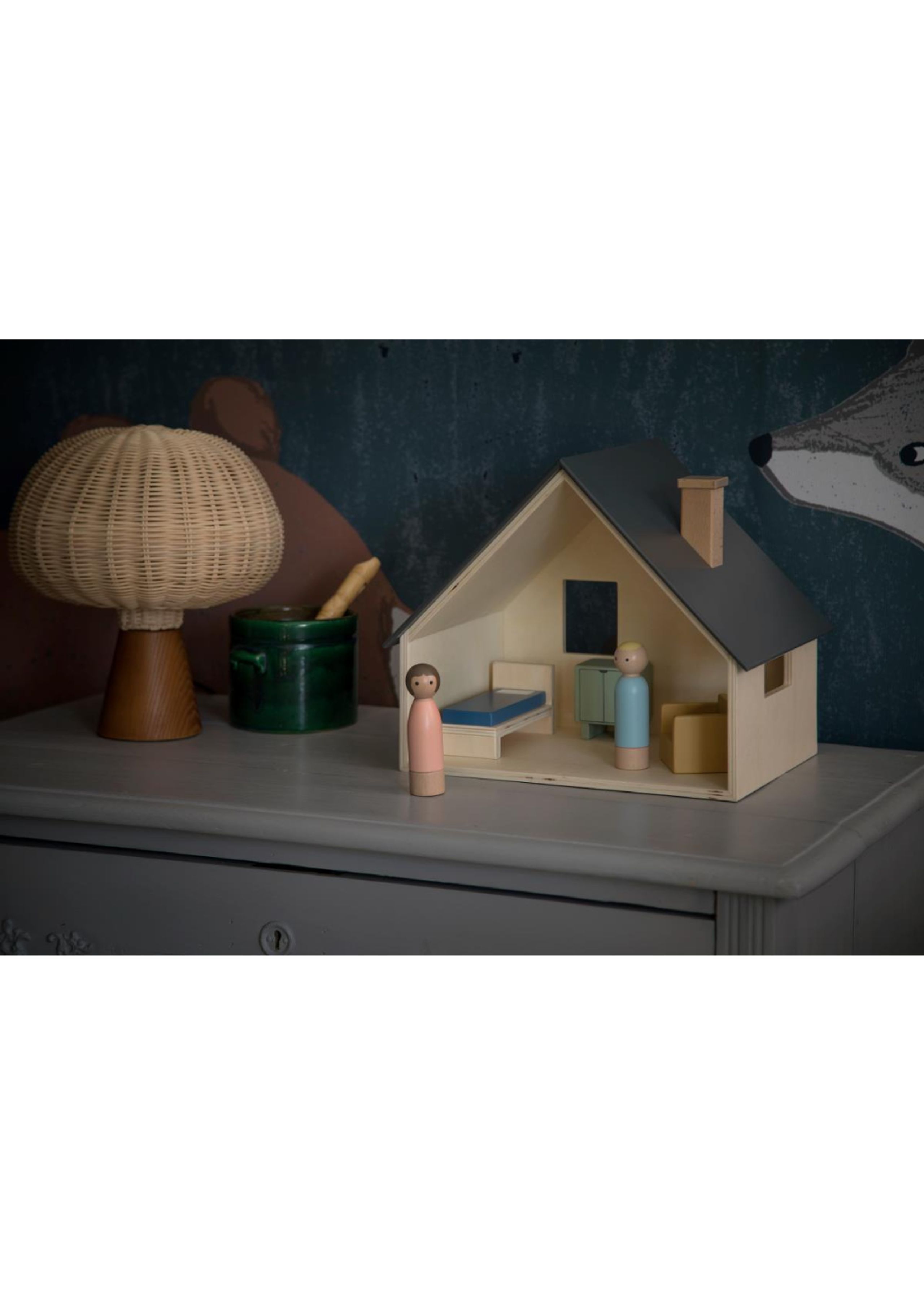 Sebra - Legetøj - Sebra Dukkehus Med Møbler & Dukker - Sebra Dukkehus Med Møbler & Dukker