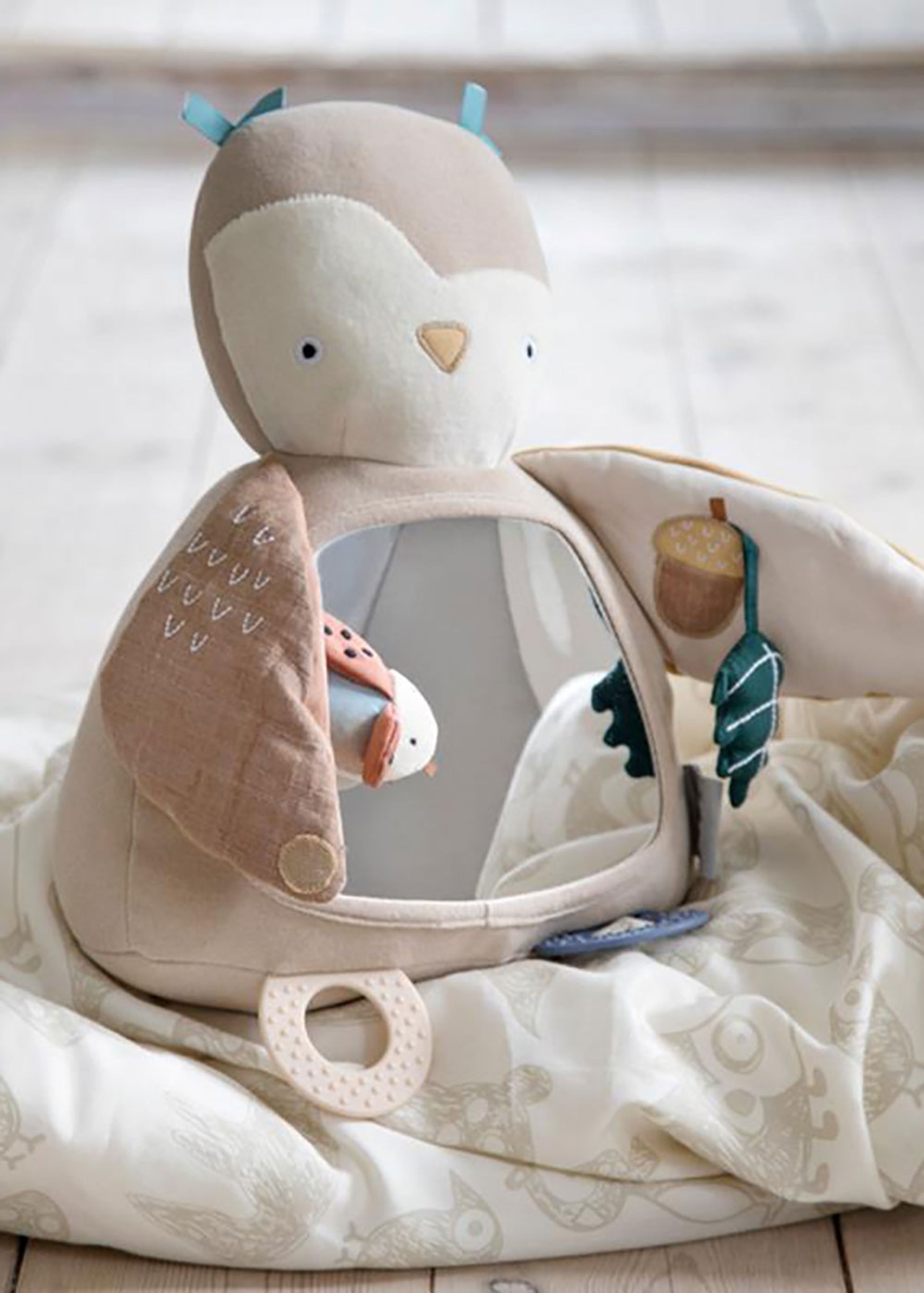 Sebra - Legetøj - Uglen Blinky - Maple Beige