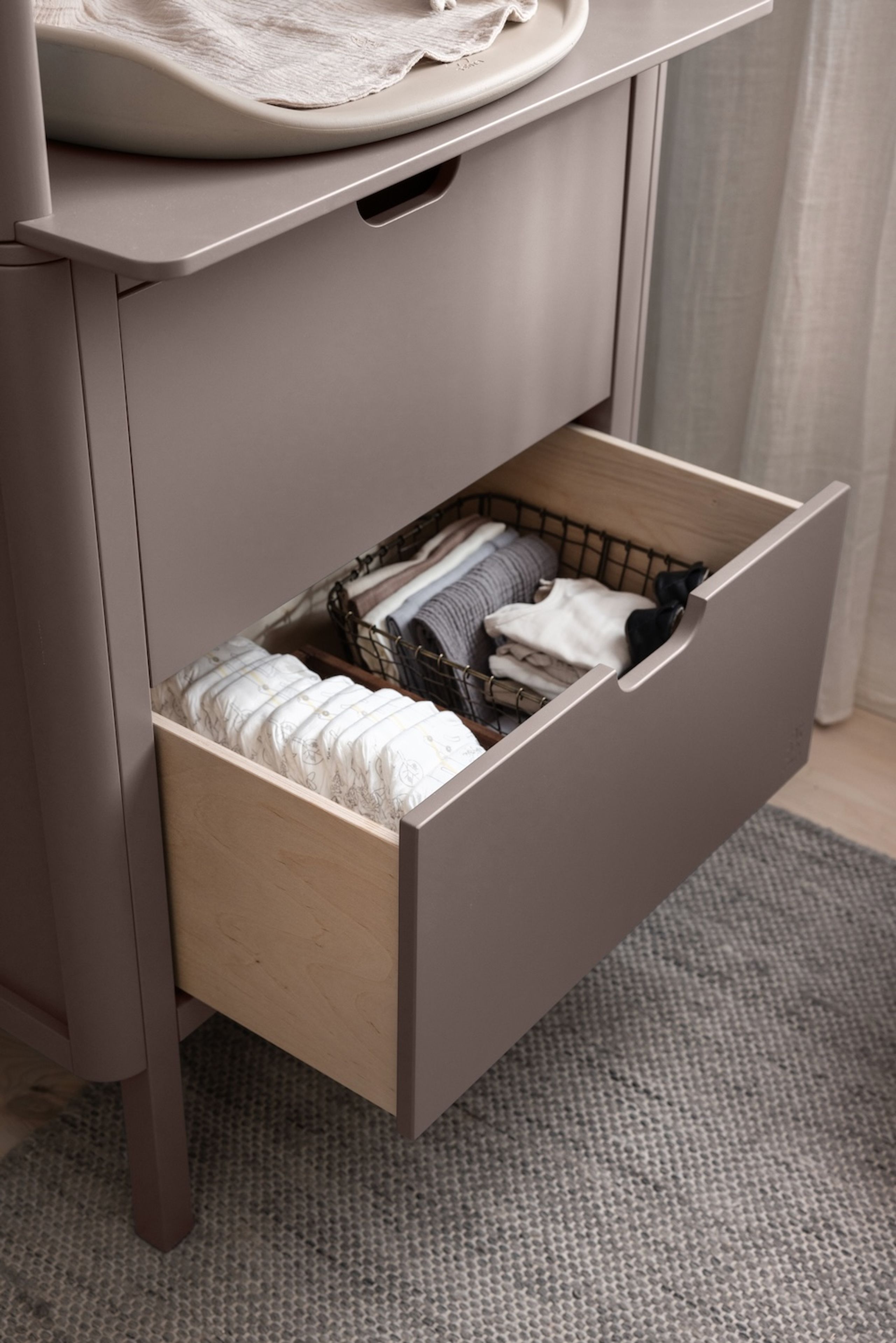 Sebra - Przewijak - Sebra Puslebord, Skuffer - Jetty beige