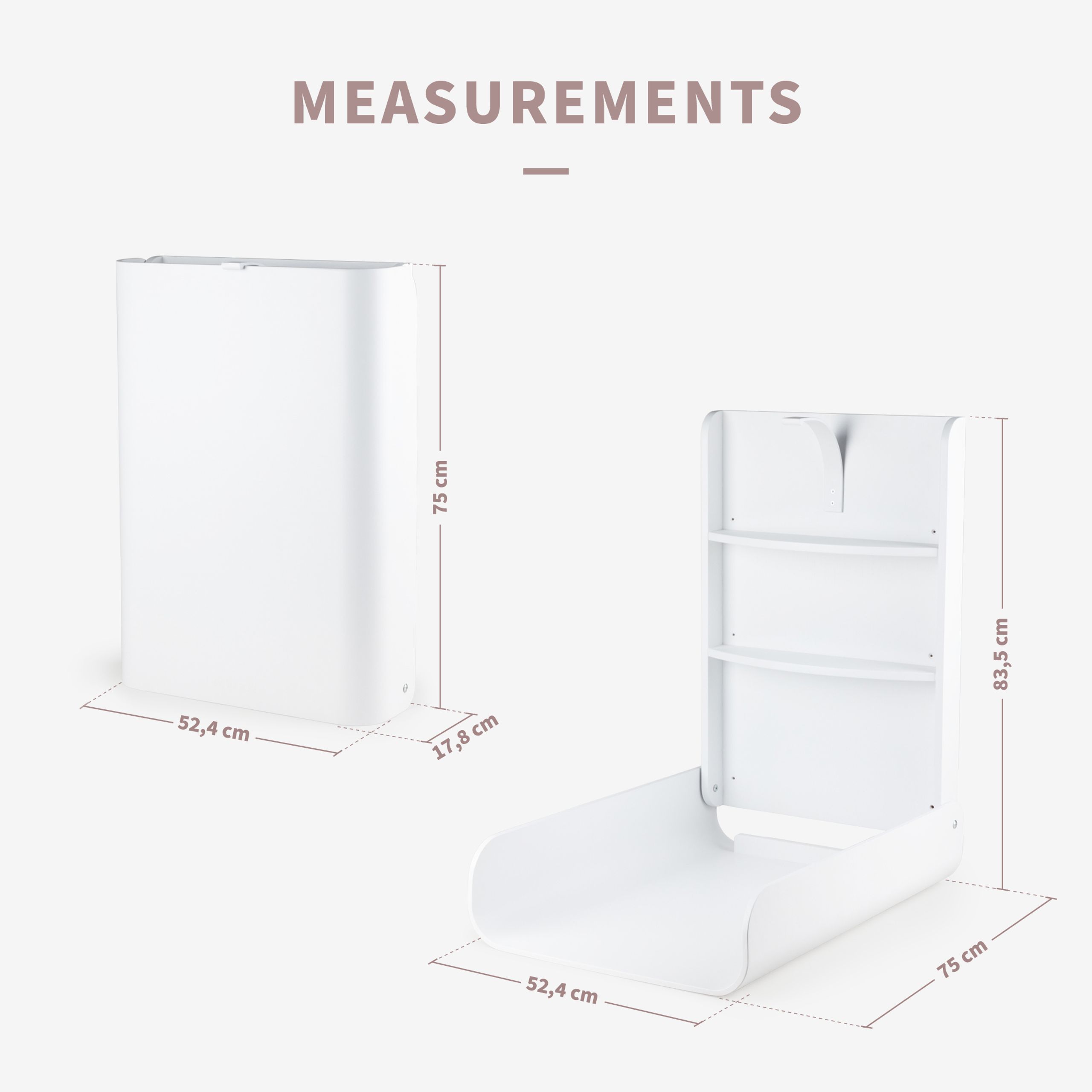 Sebra - Puslebord - Sebra Væghængt Puslebord - White