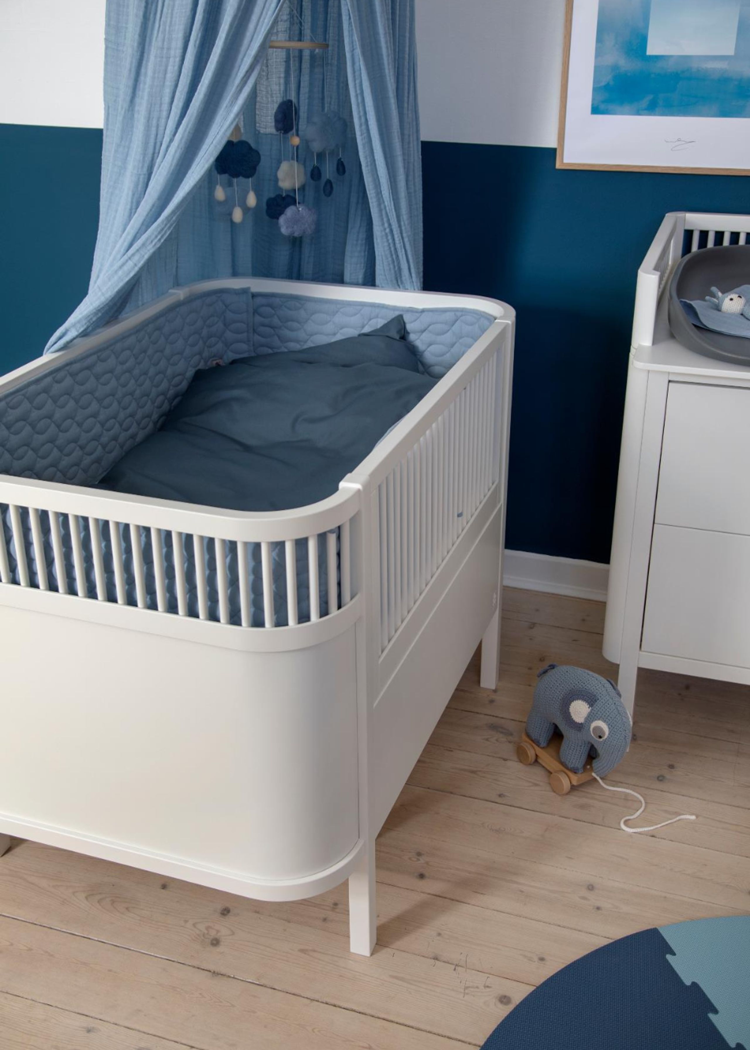 Sebra - Marco de la cama - Quiltet Sengerand - Powder Blue