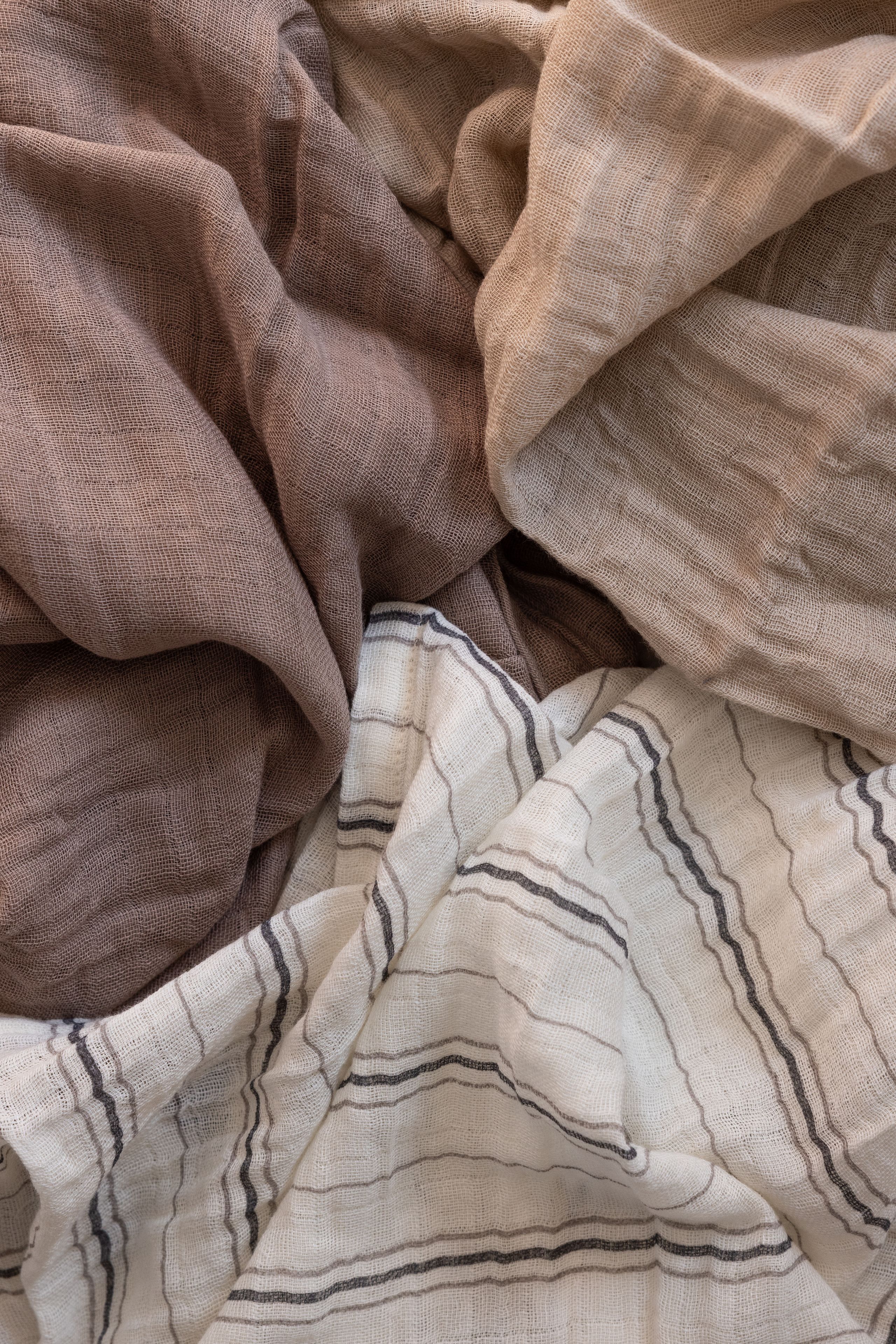 Sebra - Pieluszki materiałowe - Stofbleer 3 stk. - Cream stripe, Beige