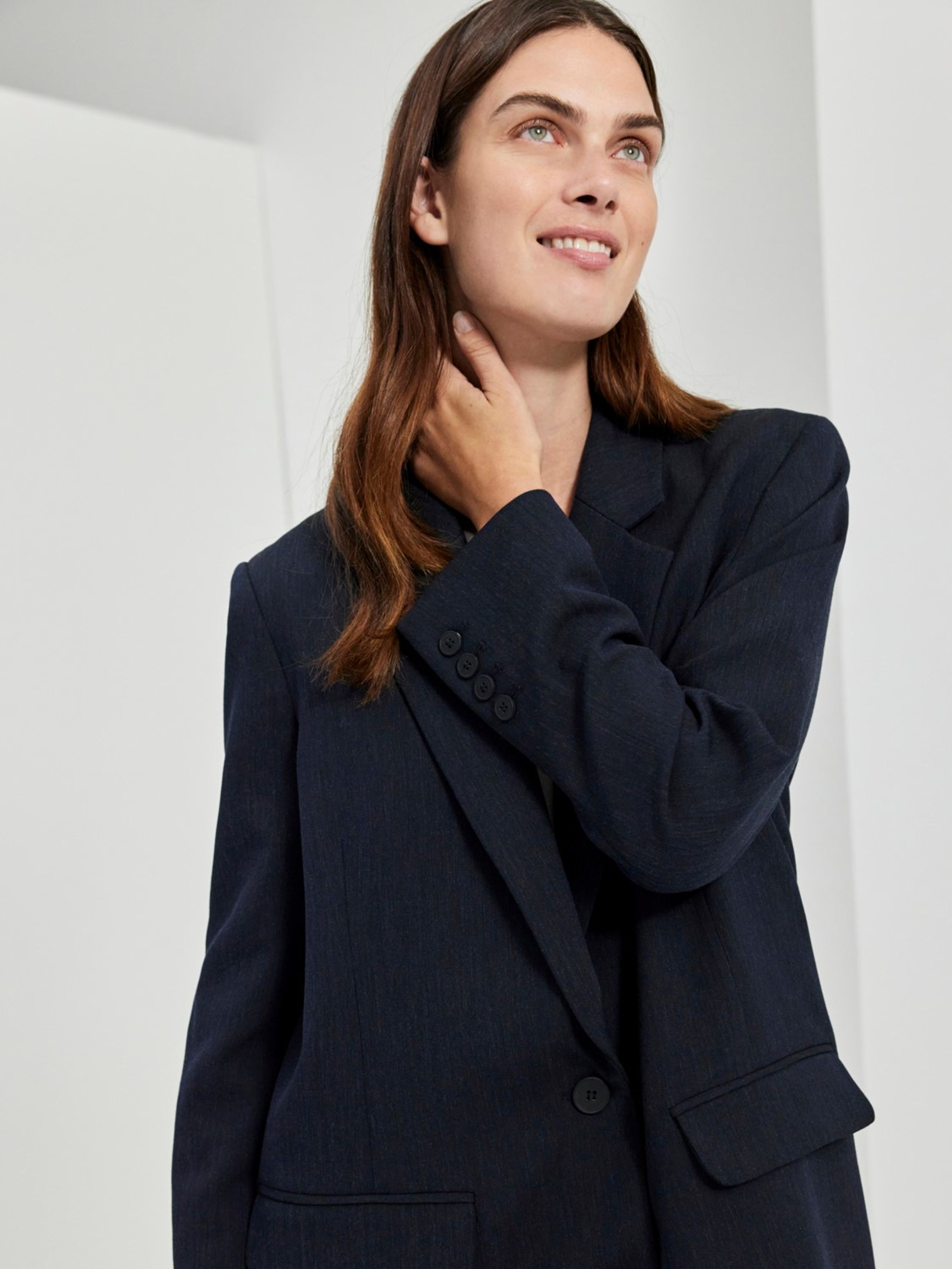 Selected Femme - Blazer - SLFRita LS Relaxed Blazer - Dark Sapphire Melange