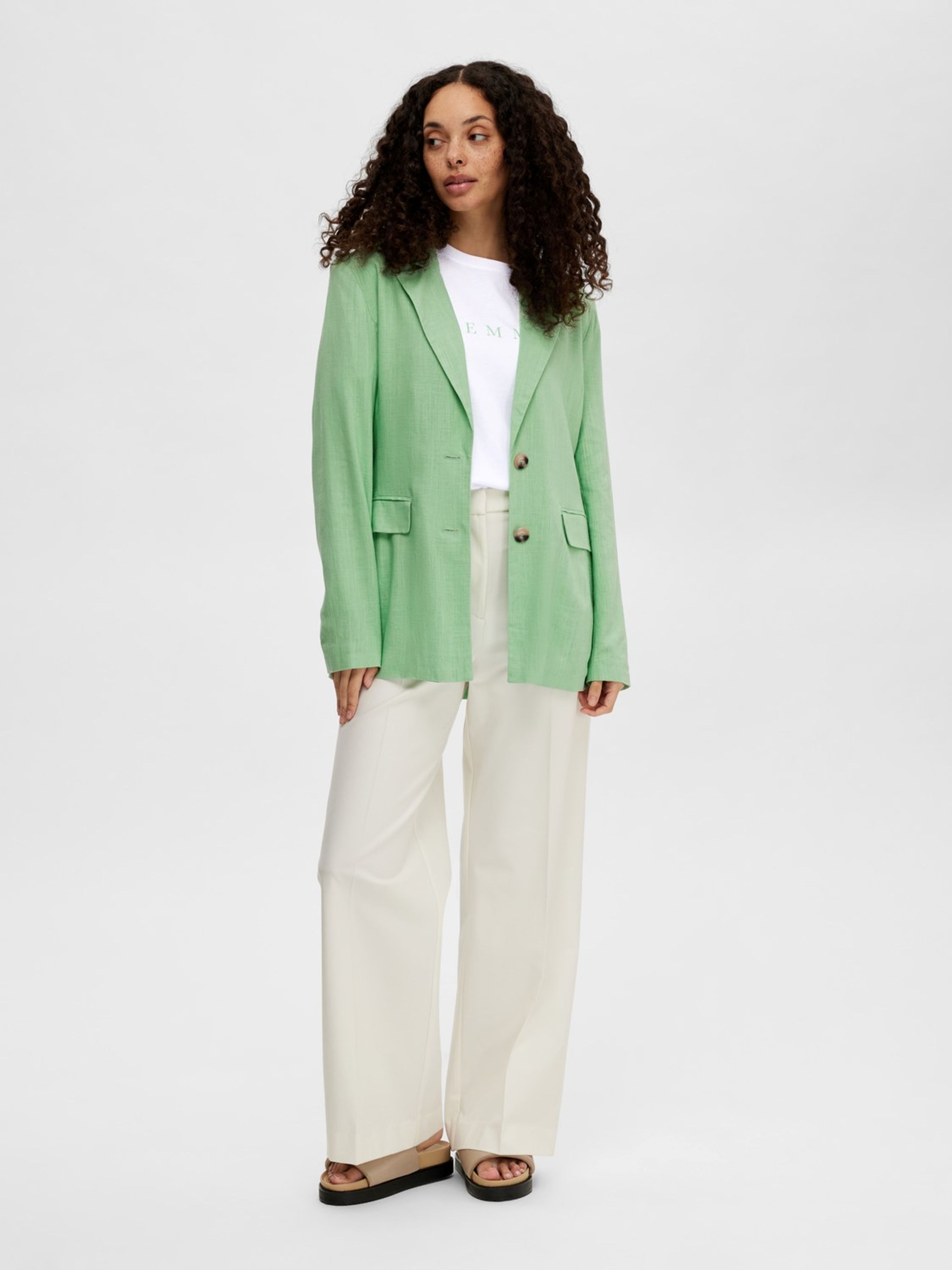 Selected Femme - Blazer - SLFViva LS Blazer NOOS - Absinthe Green