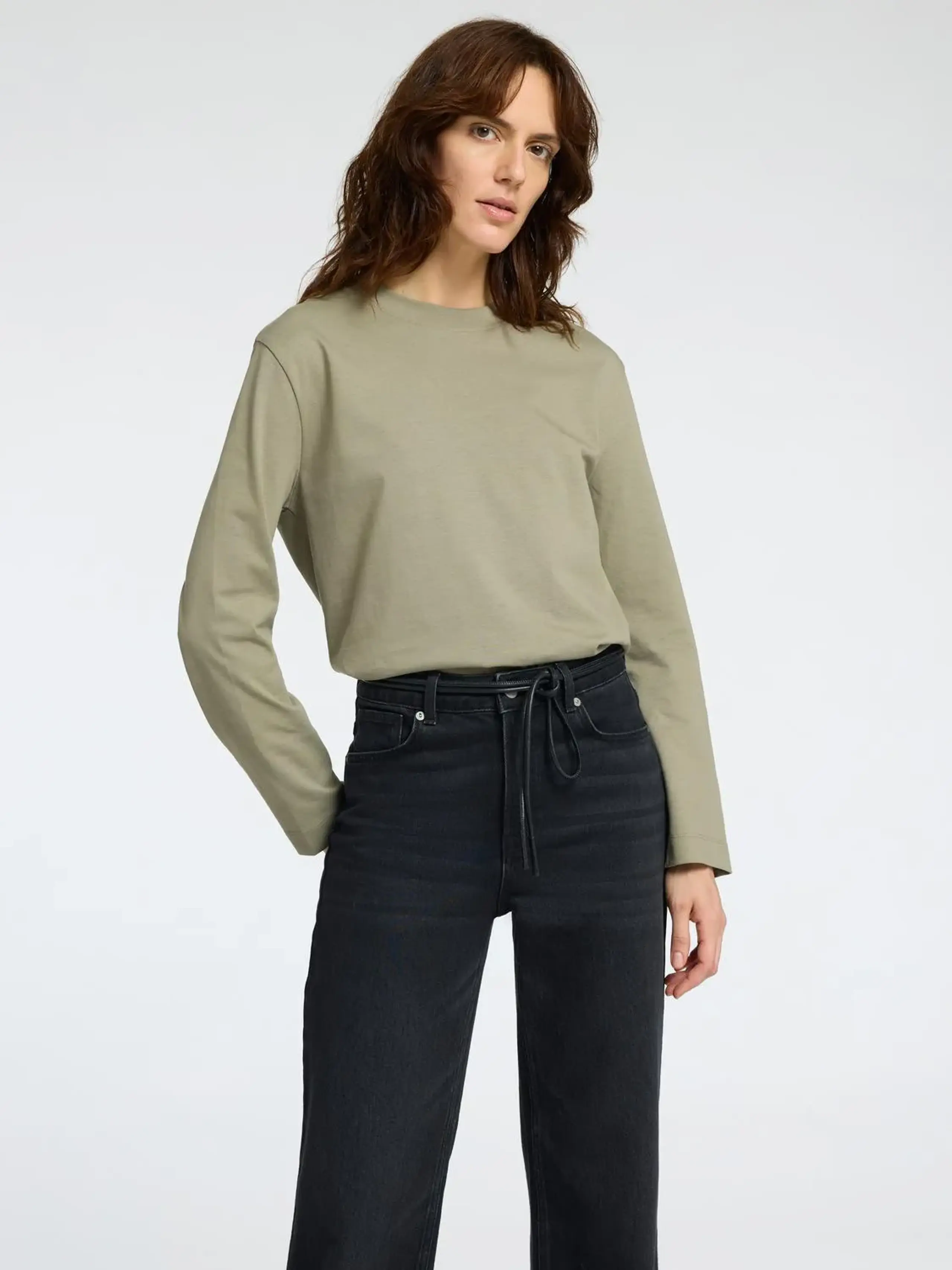 Selected Femme - Blouse - SLFEssential LS Boxy Tee NOOS - Vetiver