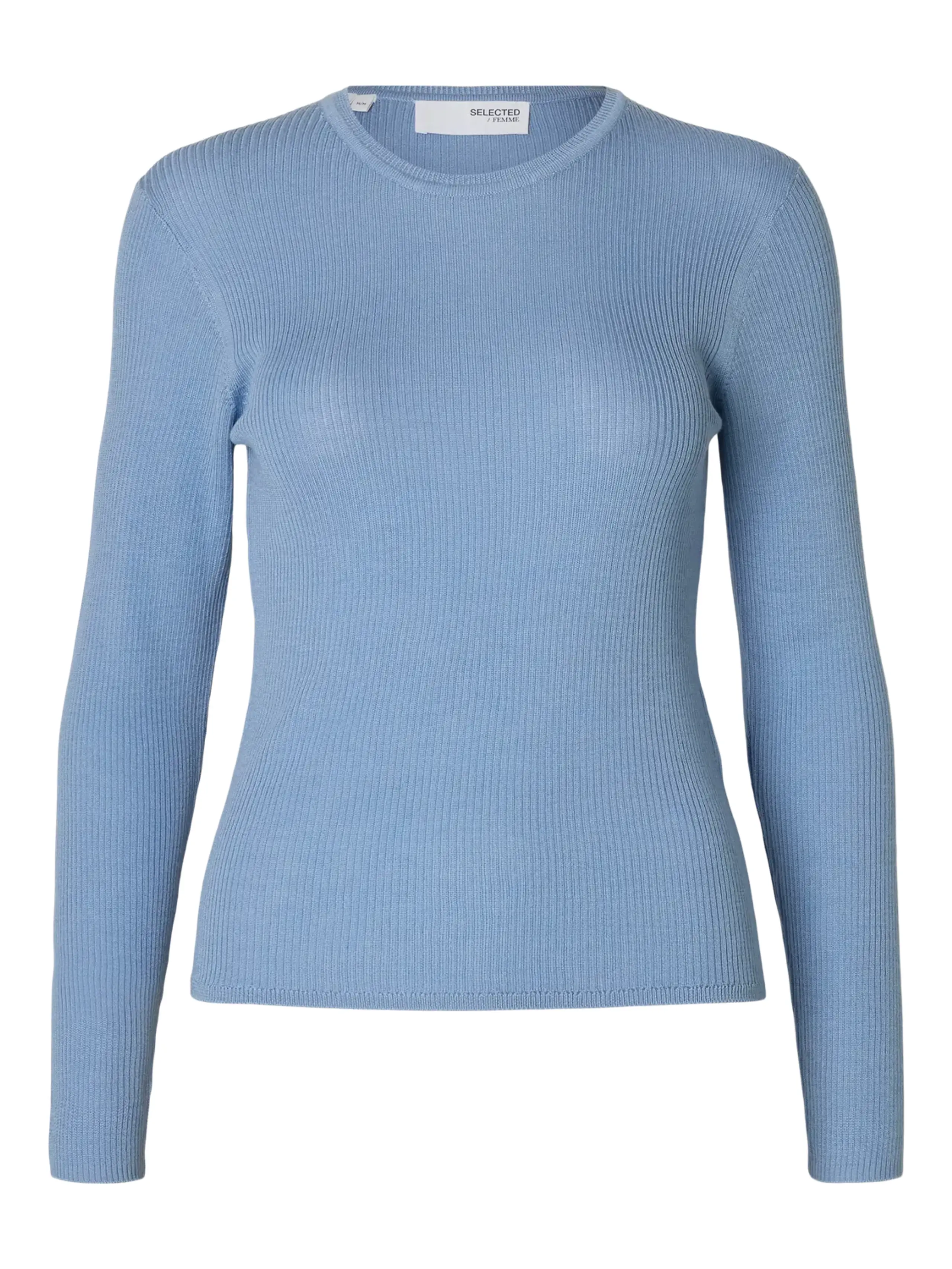 Selected Femme - Blouse - SLFNaja LS Knit O-Neck - Endless Sky