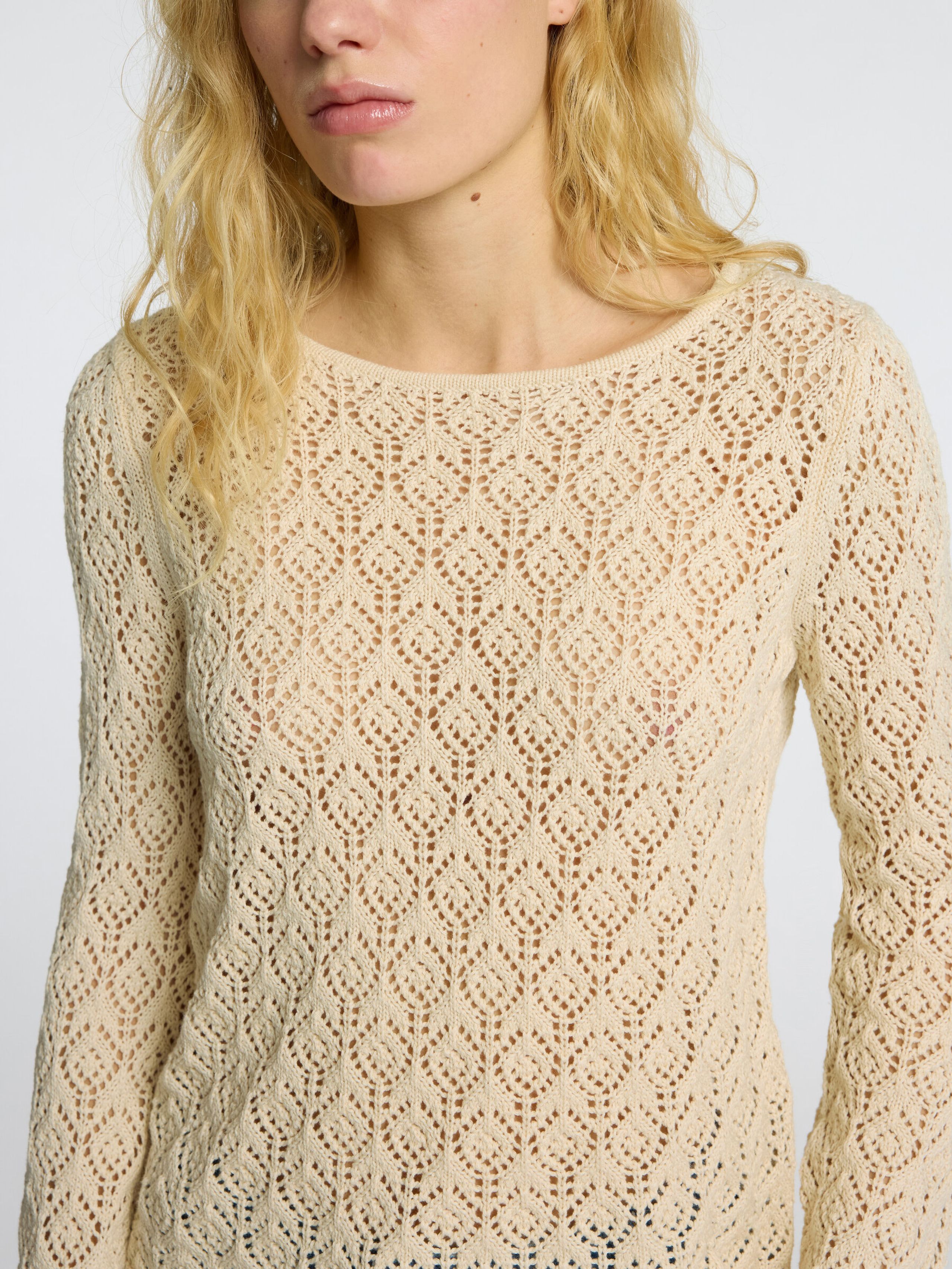 Selected Femme - Camicetta - SLFNiva LS Knit O-neck - Birch