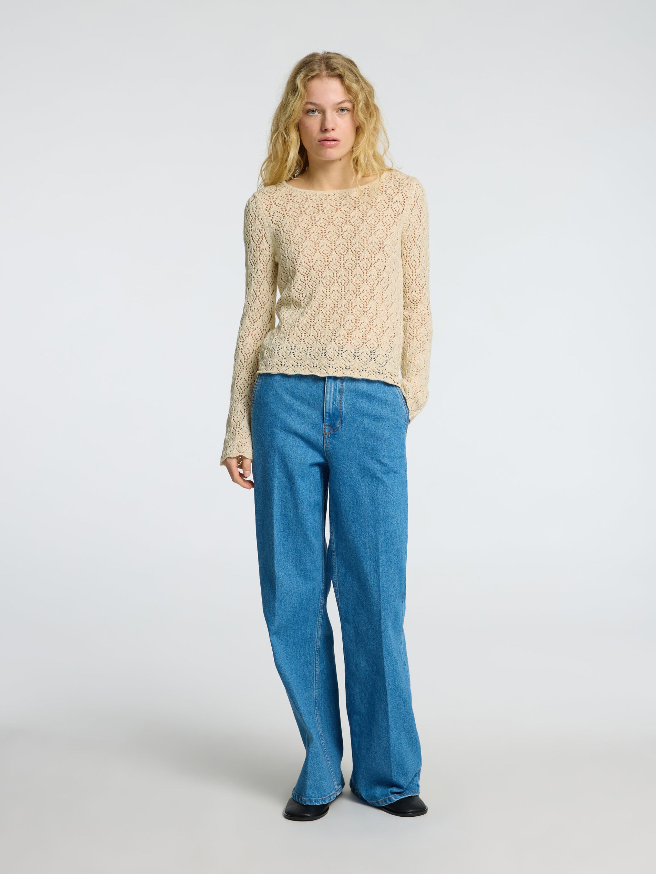 Selected Femme - Camicetta - SLFNiva LS Knit O-neck - Birch