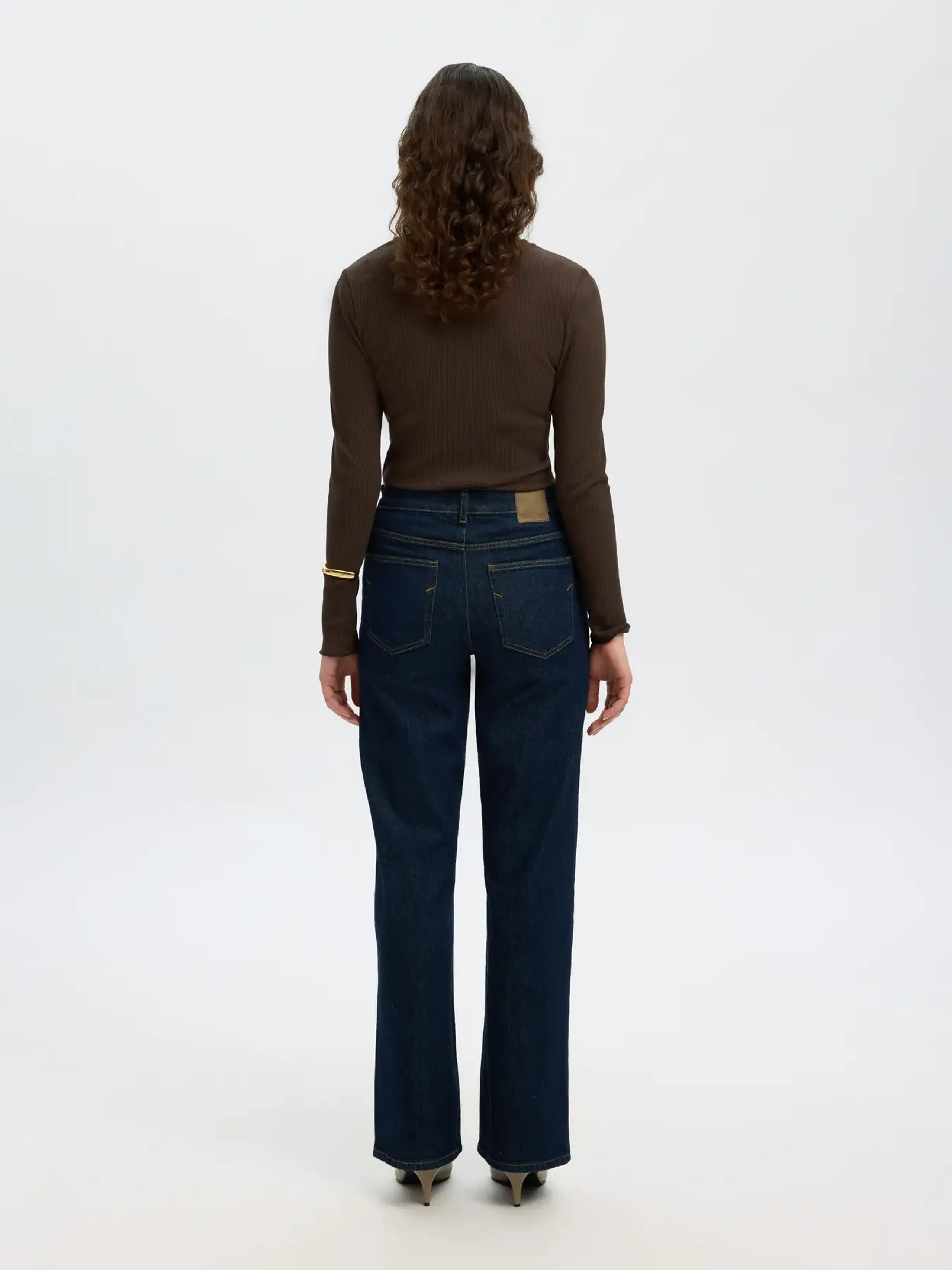 Selected Femme - Blouse - SLFAnna Plain LS Crew Neck Tee - Delicioso