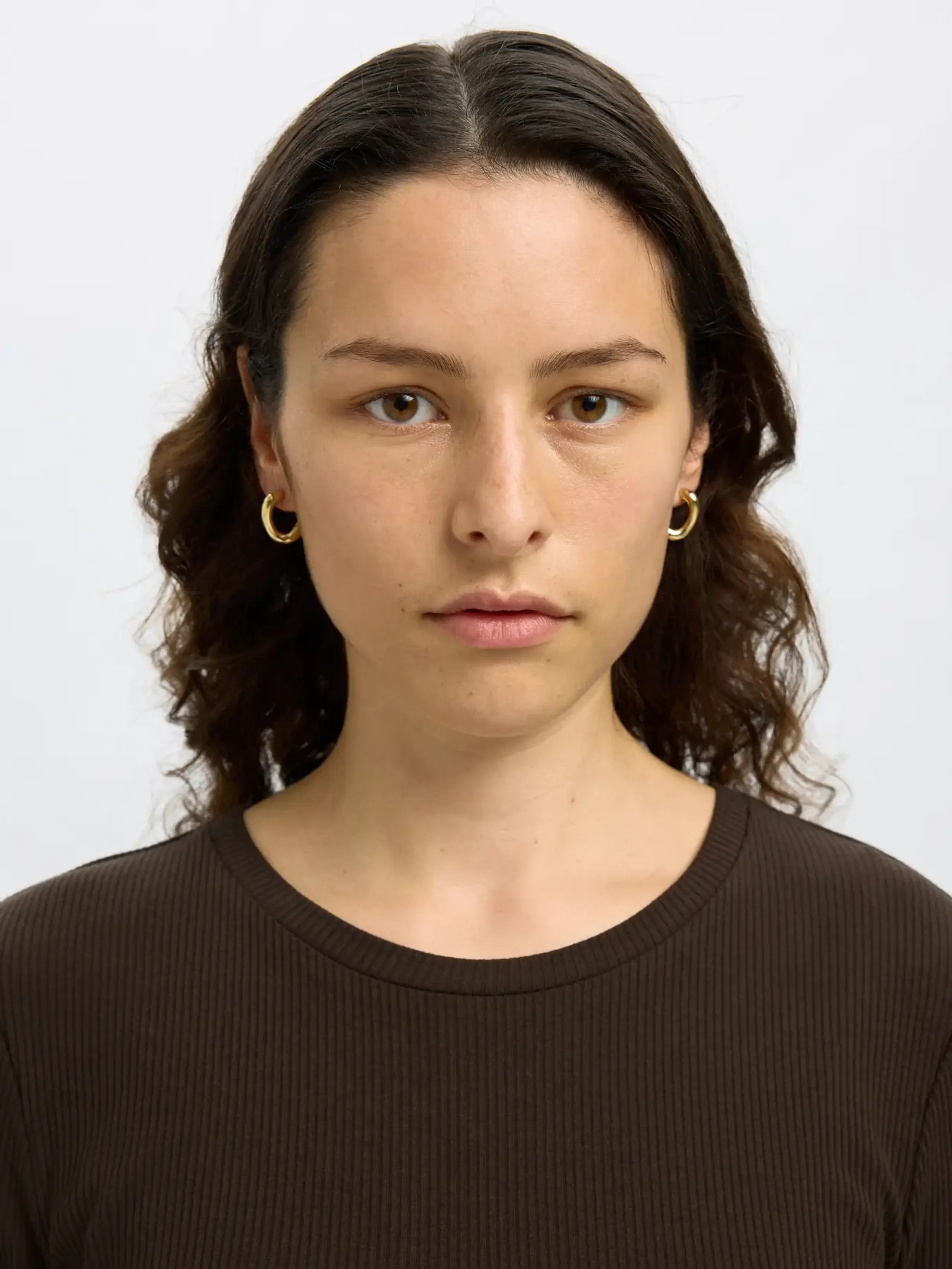 Selected Femme - Blouse - SLFAnna Plain LS Crew Neck Tee - Delicioso