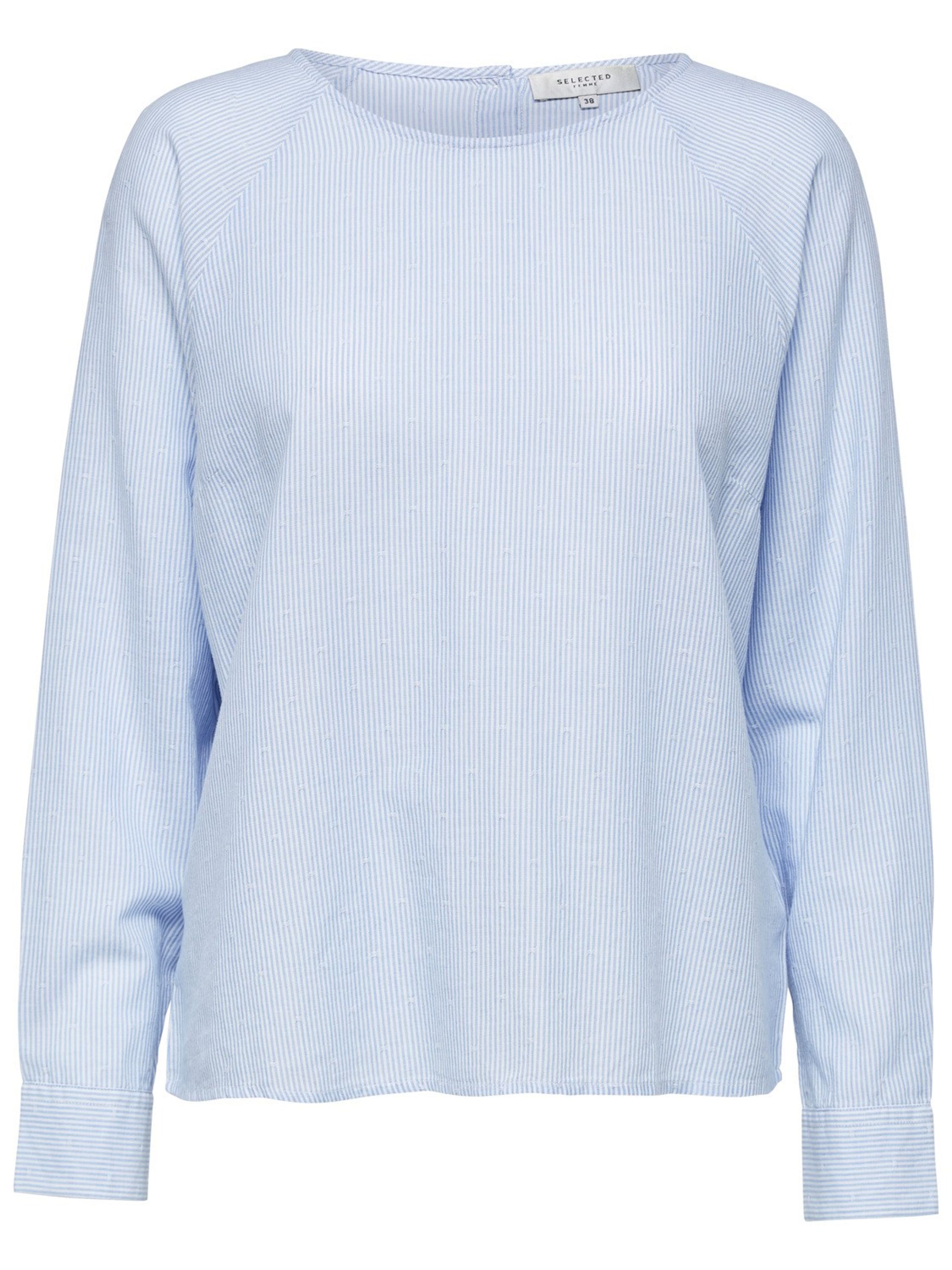Selected Femme - Blouse - Tania LS Blouse - Light Blue Stripes