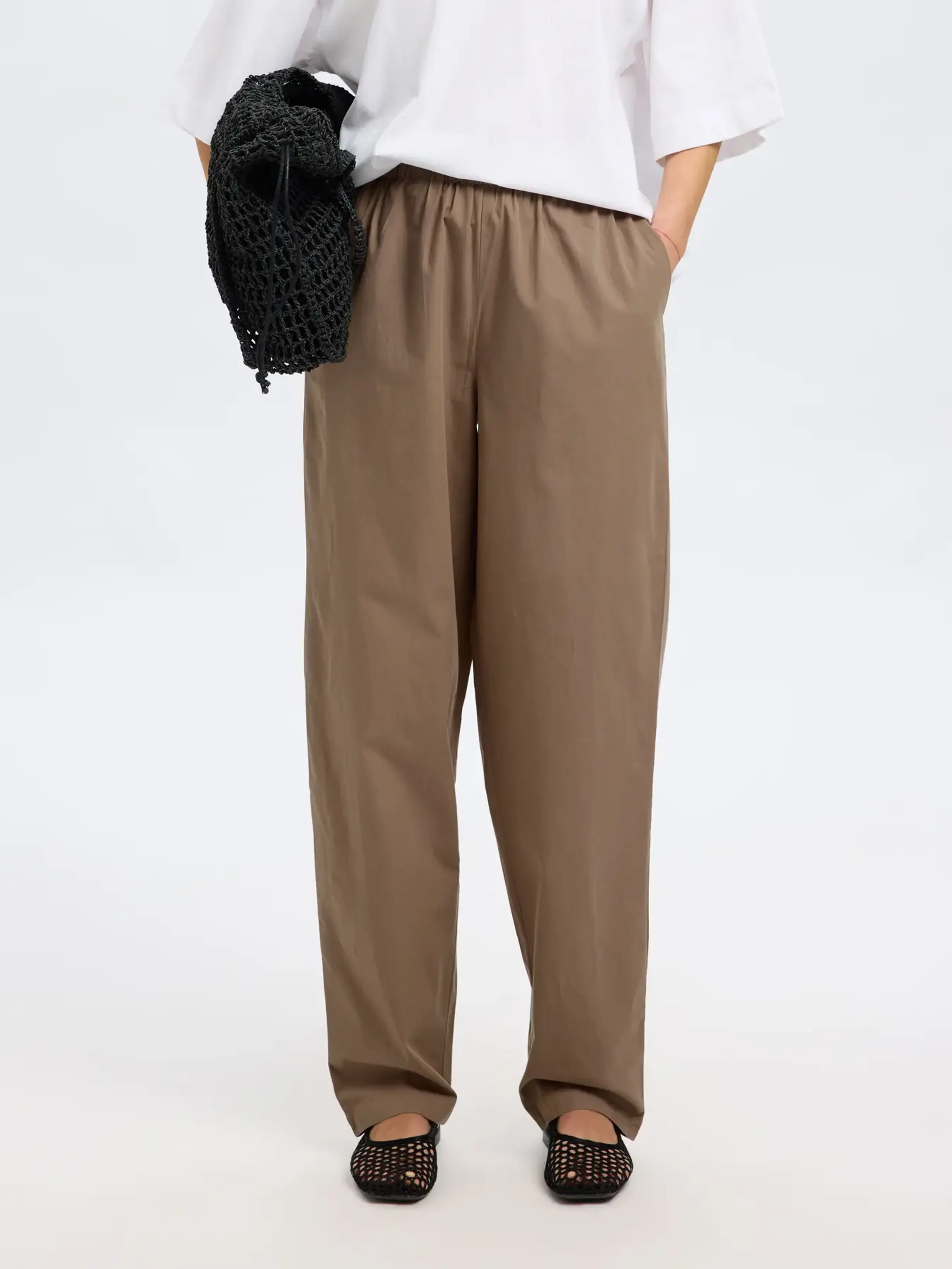 Selected Femme - Pantaloni - SLFBlair HW Pant - Coca Mocha