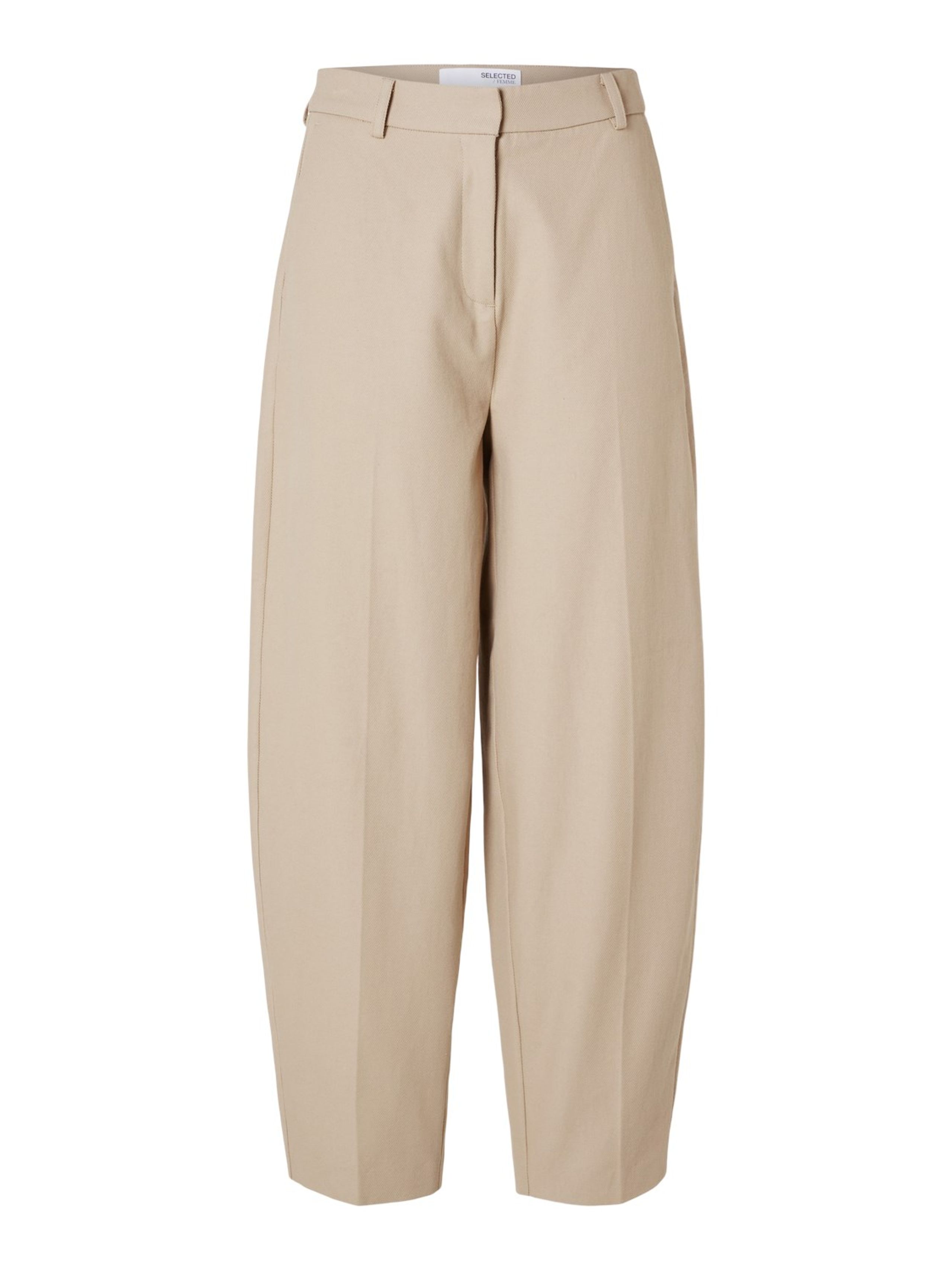 Selected Femme - Bukser - SLFNyna HW Barrel Pant - Humus