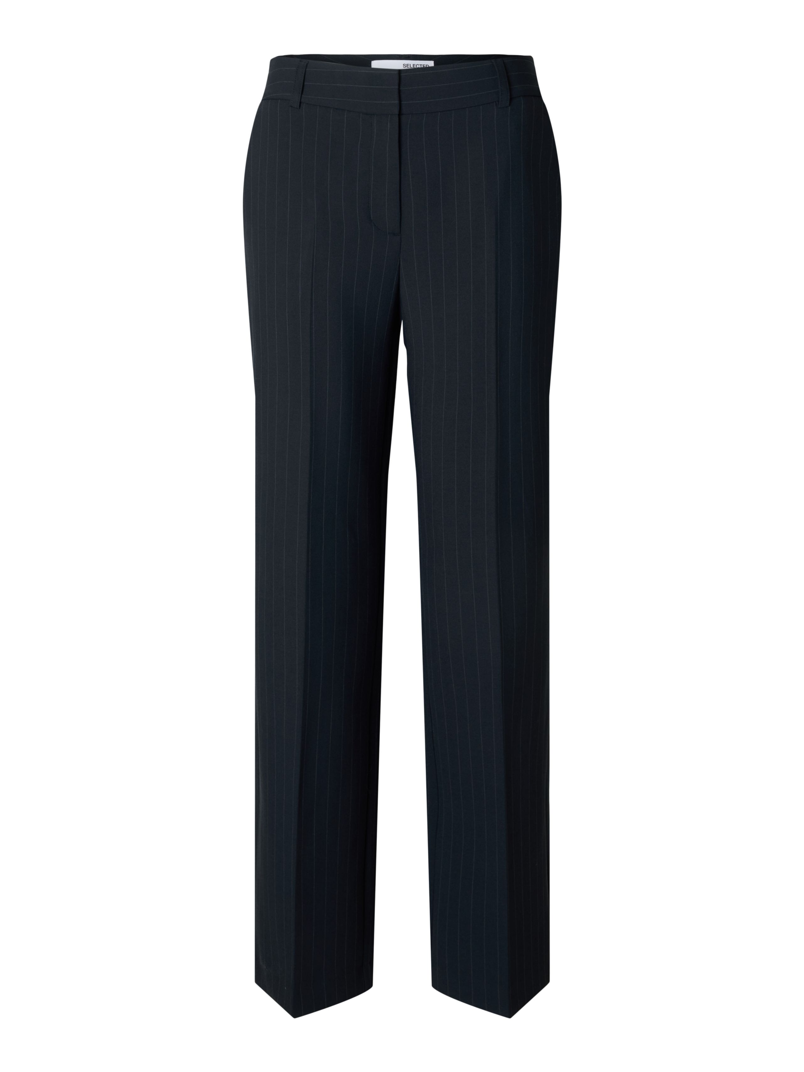 Selected Femme - Hose - SLFRita MW Pant Pinstripe - Dark Navy/Pinstripe