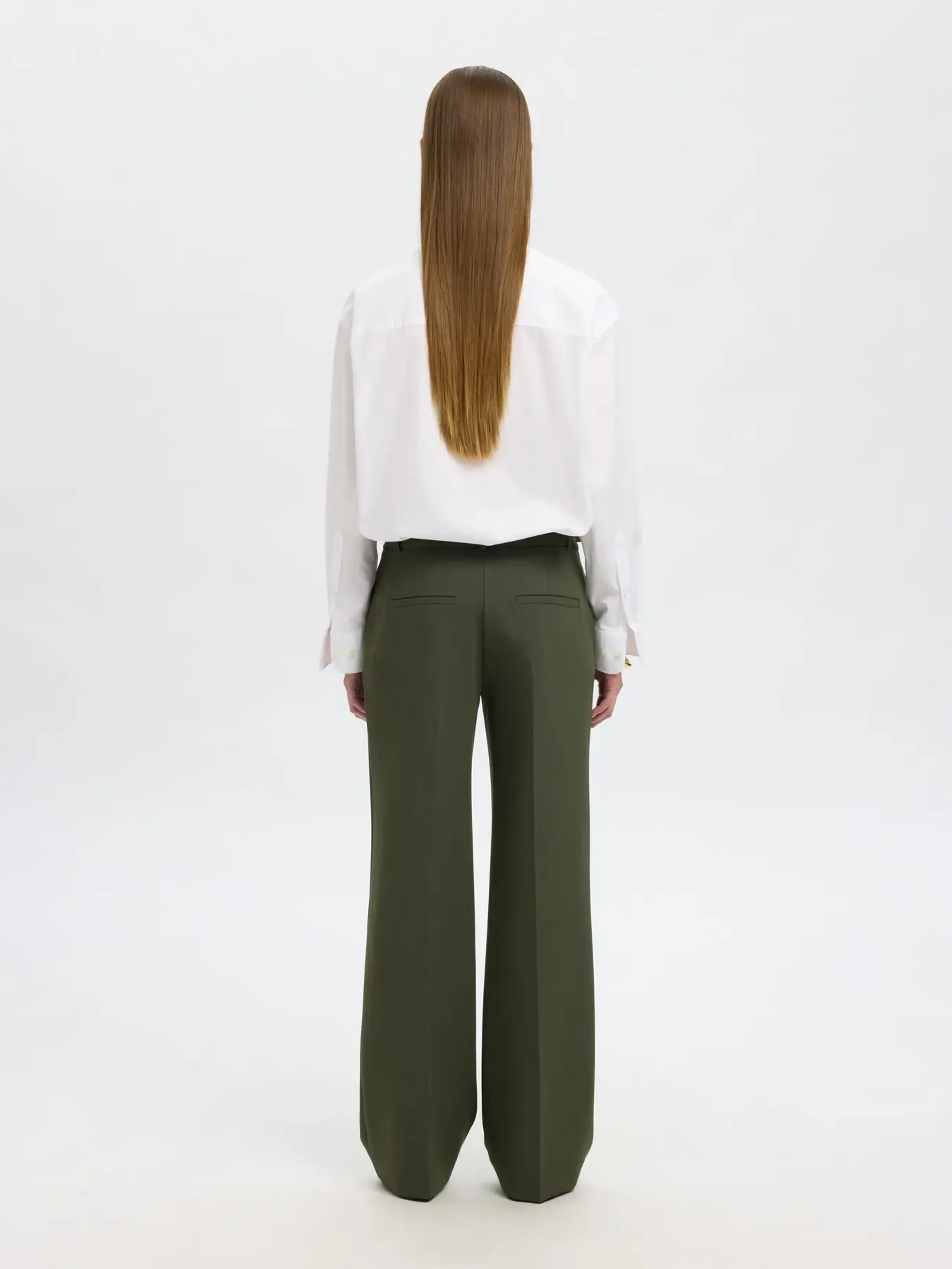 Selected Femme - Hose - SLFRita MW Wide Pant NOOS - Deep Depth
