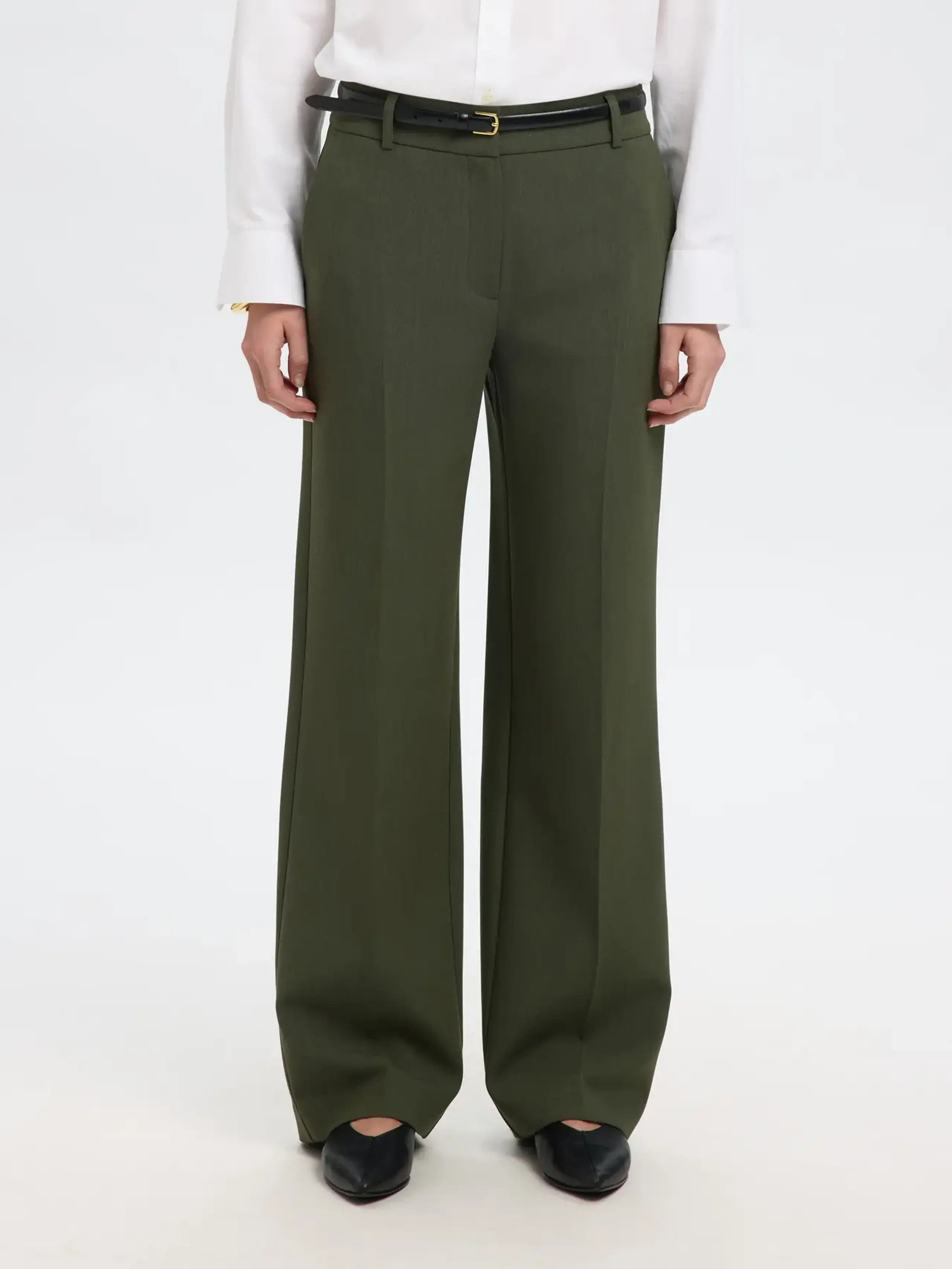 Selected Femme - Hose - SLFRita MW Wide Pant NOOS - Deep Depth