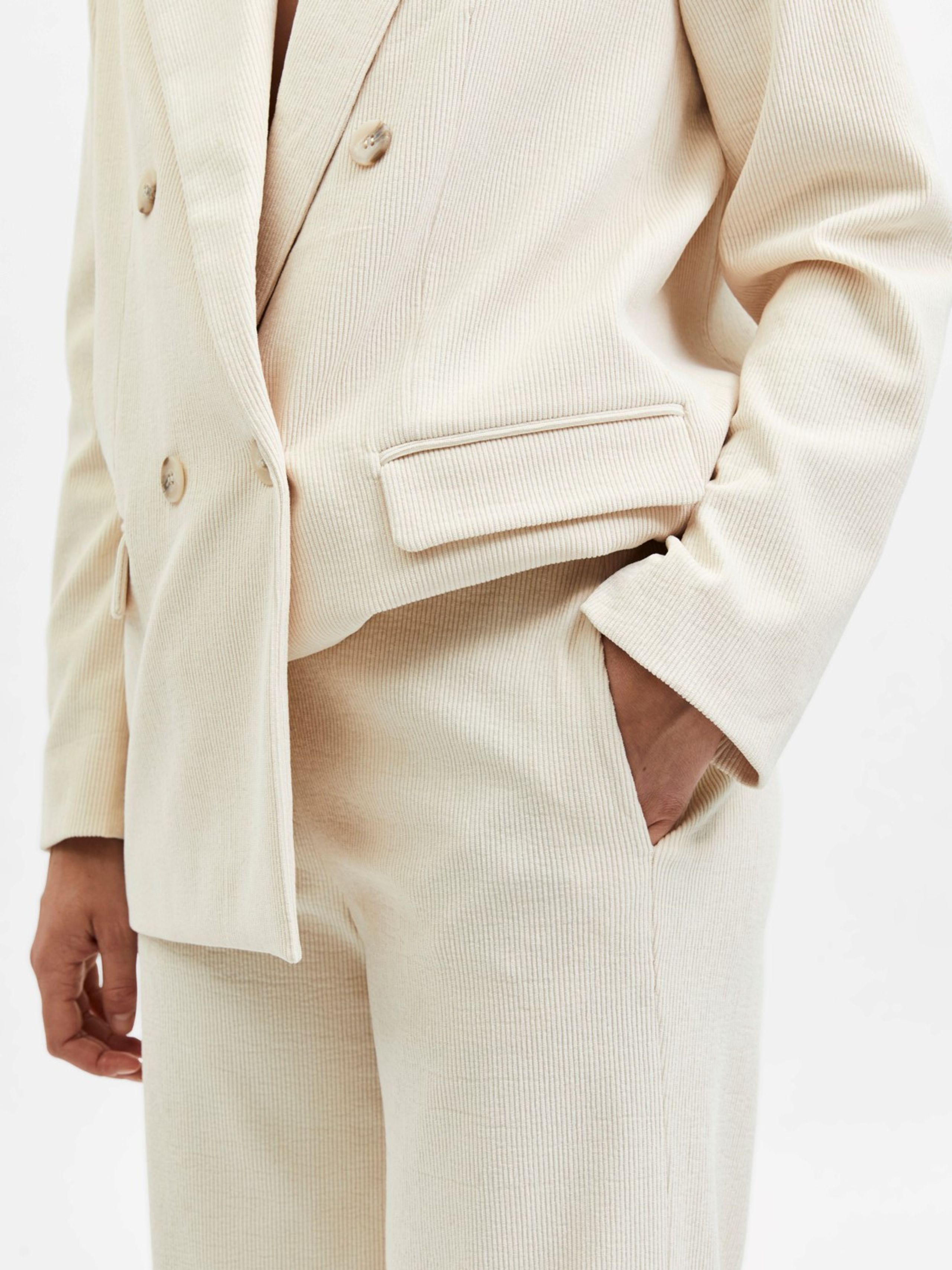 Selected Femme - Bukser - SLFZoey MW Pant EX - Sandshell