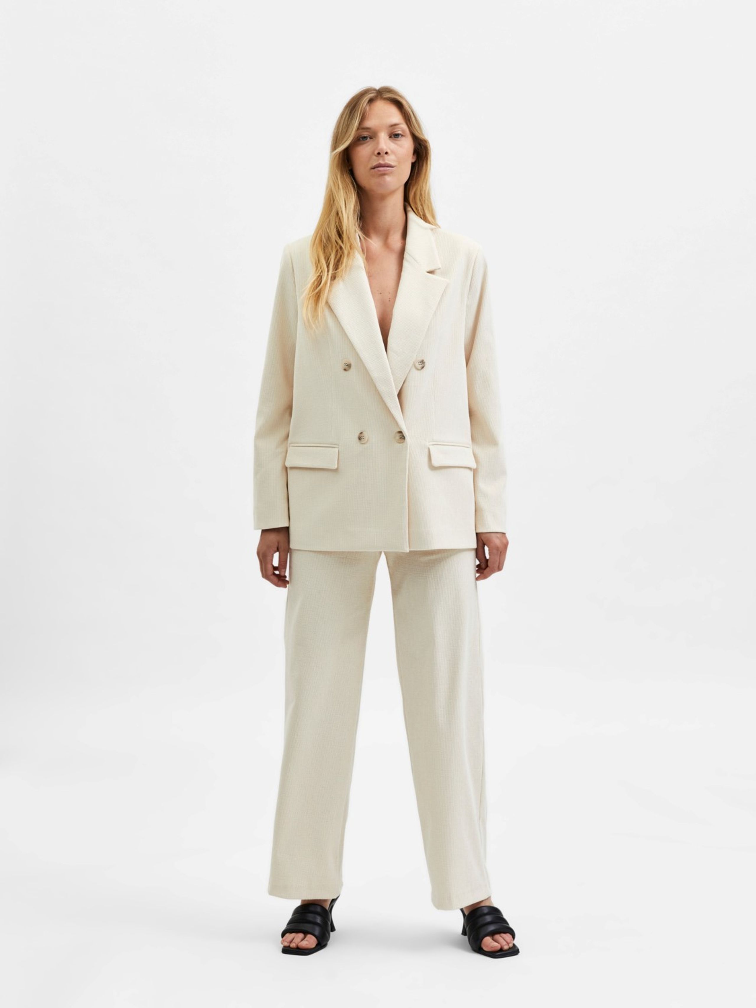 Selected Femme - Bukser - SLFZoey MW Pant EX - Sandshell