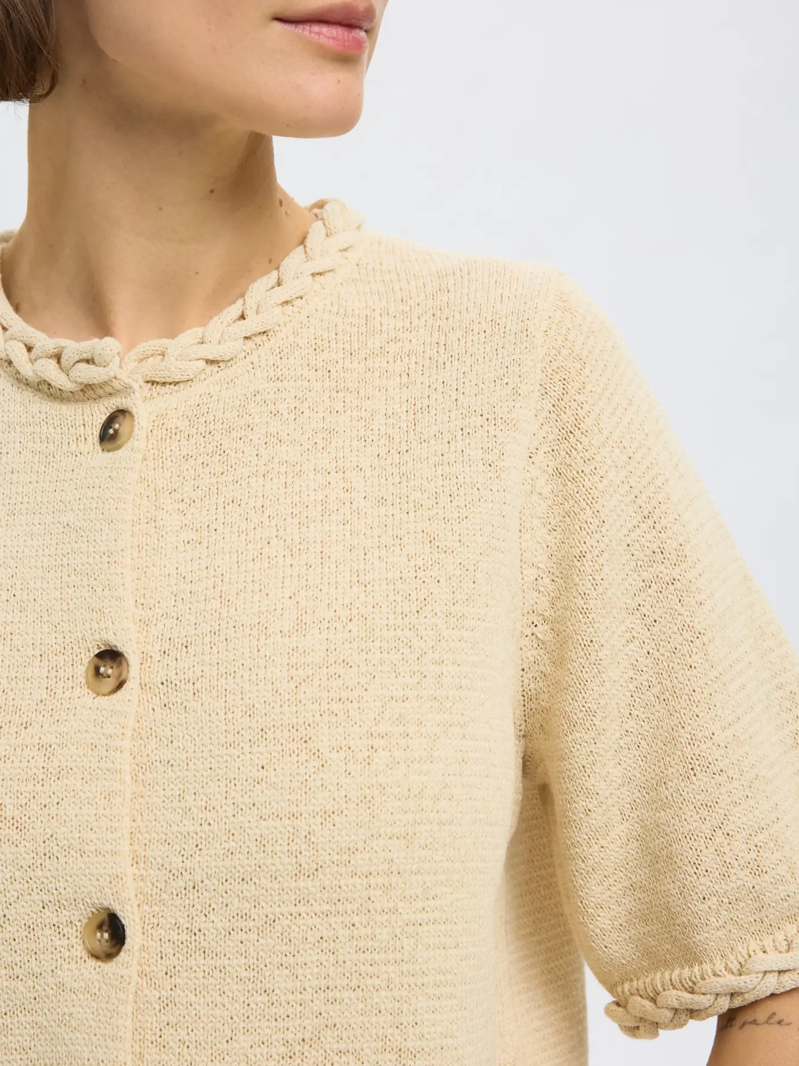 Selected Femme - Cardigan - SLFAlma 2/4 Knit Cardigan - Birch