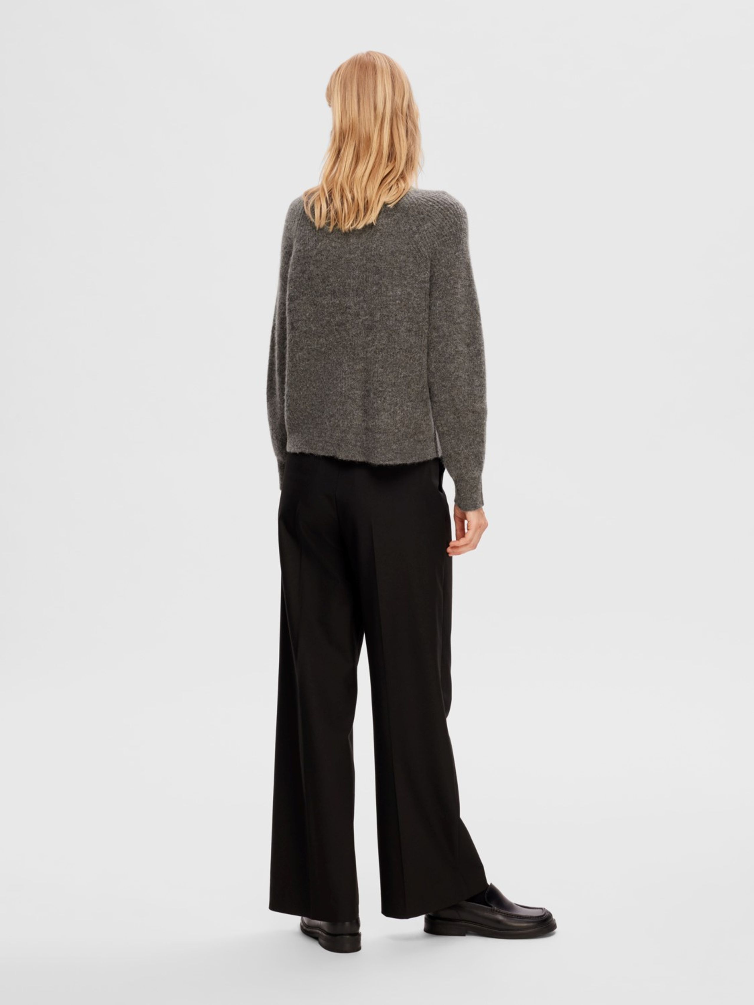 Selected Femme - Cardigan - SLFLulu Knit Short Cardigan NOOS - Medium Grey Melange