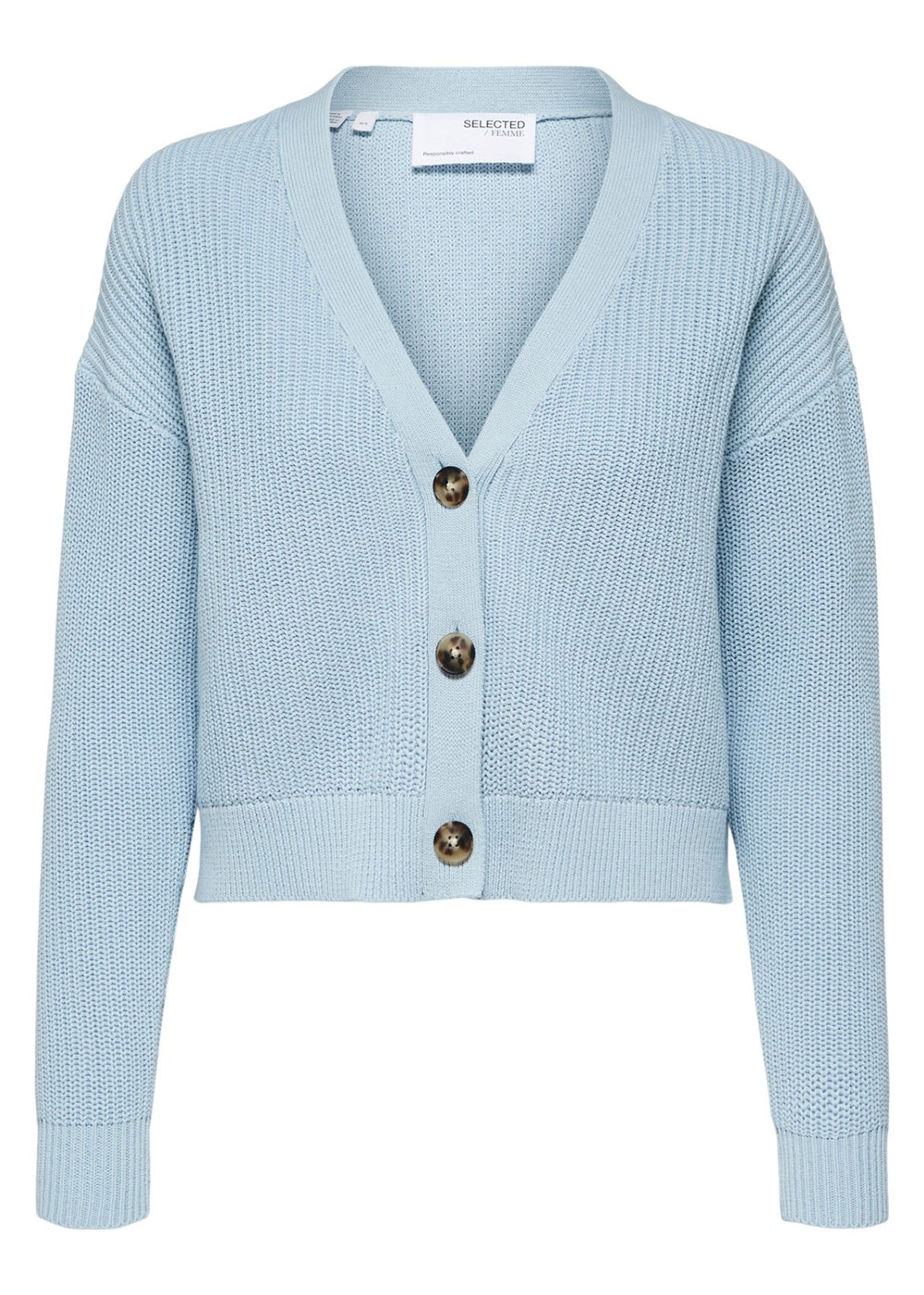 Selected Femme - Cardigan - SLFSinna Long sleeve Knit Cardigan - Cashmere Blue