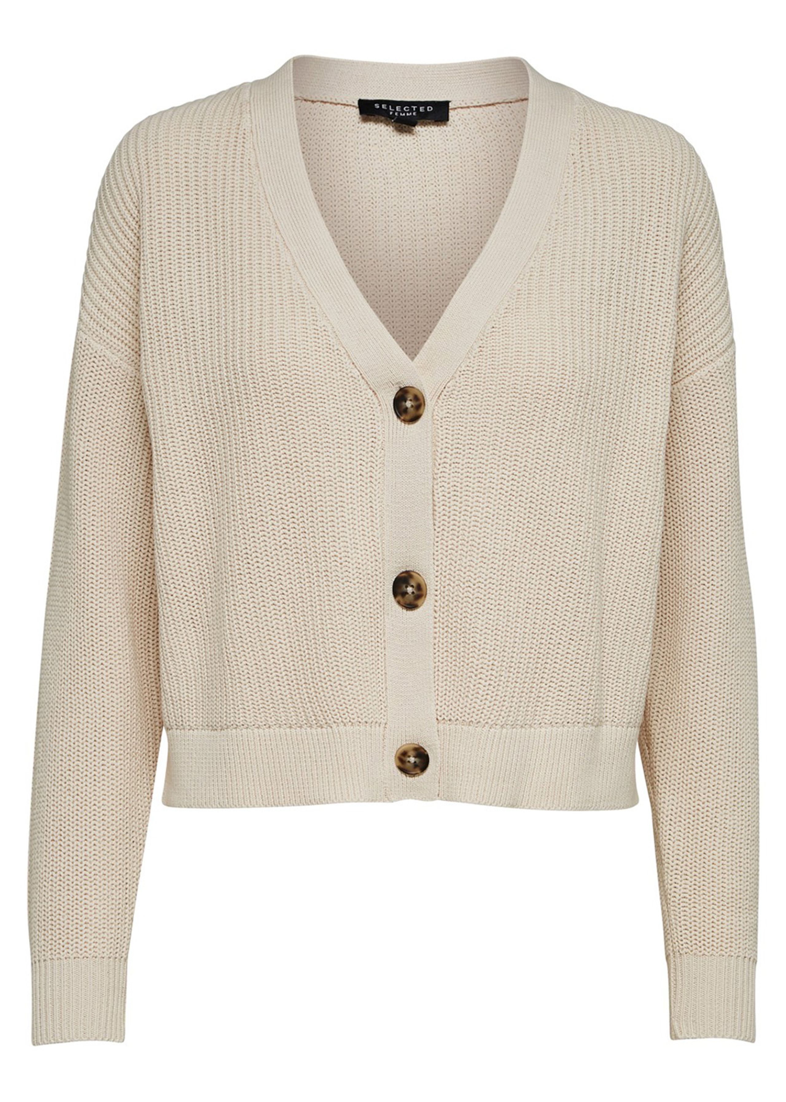 Selected Femme - Cardigan - SLFSinna Long sleeve Knit Cardigan - Sandshell