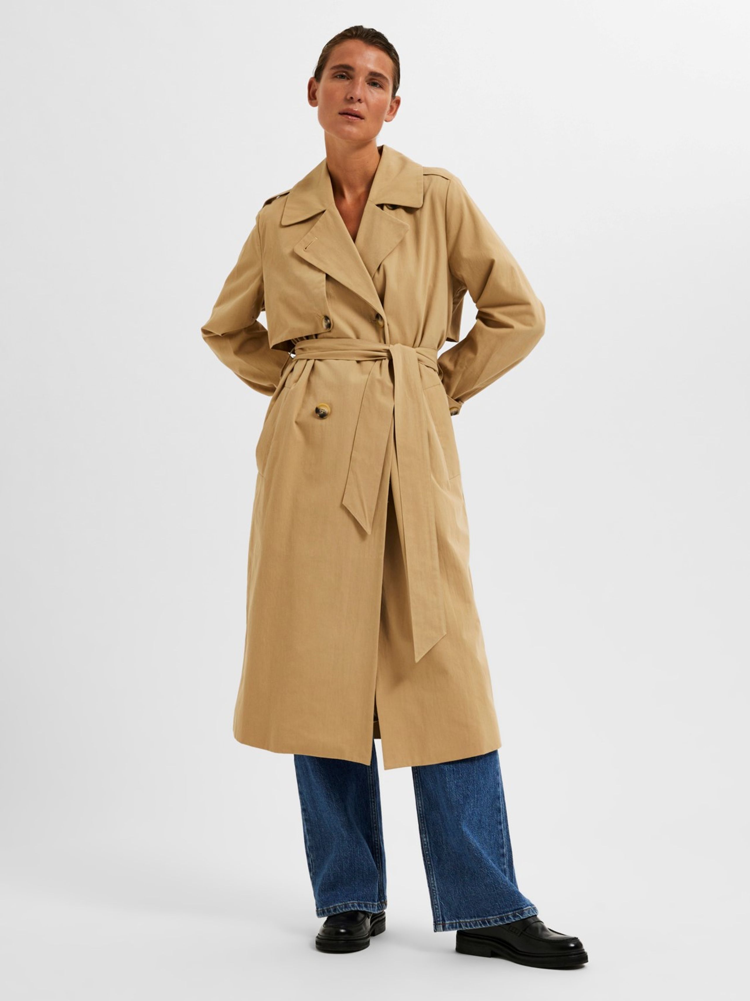 Selected Femme - Frakke - SLFSia Trench Coat NOOS - Cornstalk