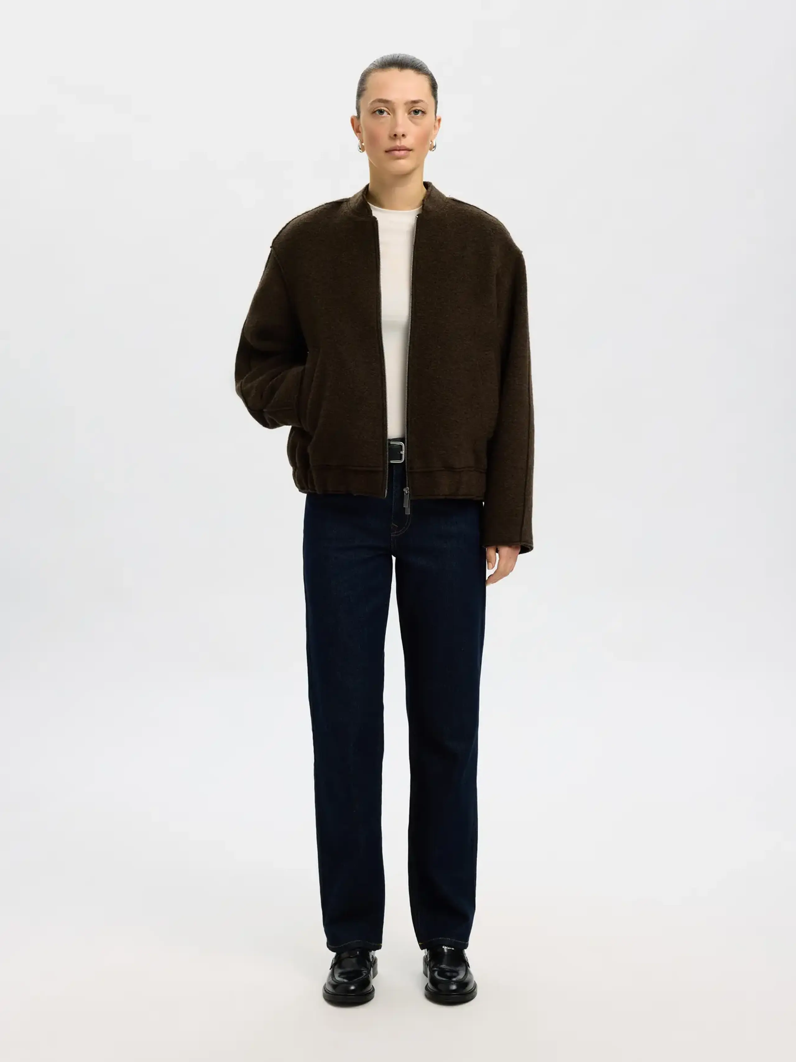 Selected Femme - Jacket - SLFReign Wool Blend Bomber Jacket - Delicioso