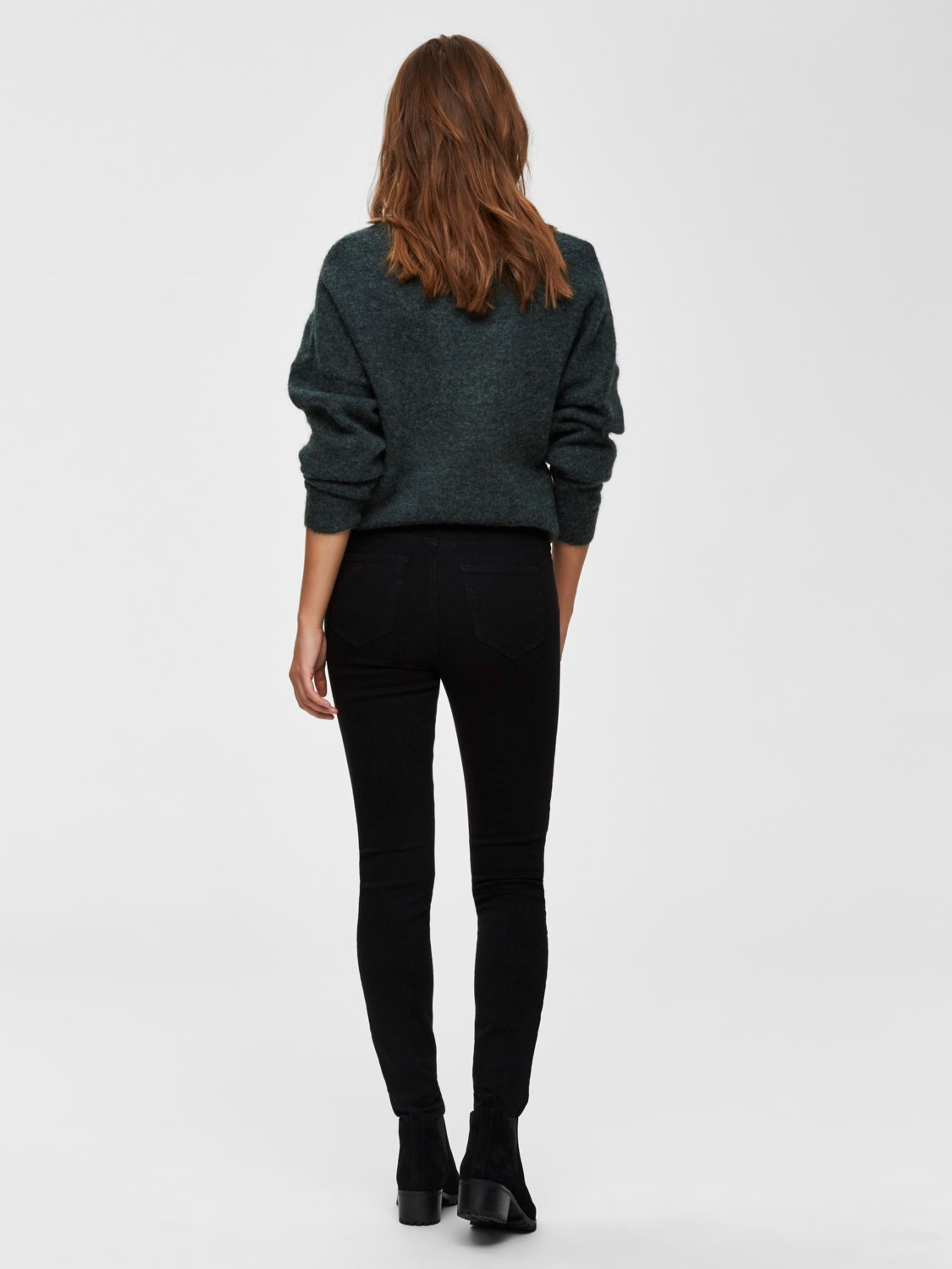 Selected Femme - Jeans - SLFMaggie High Waist Skinny Jeans - Black