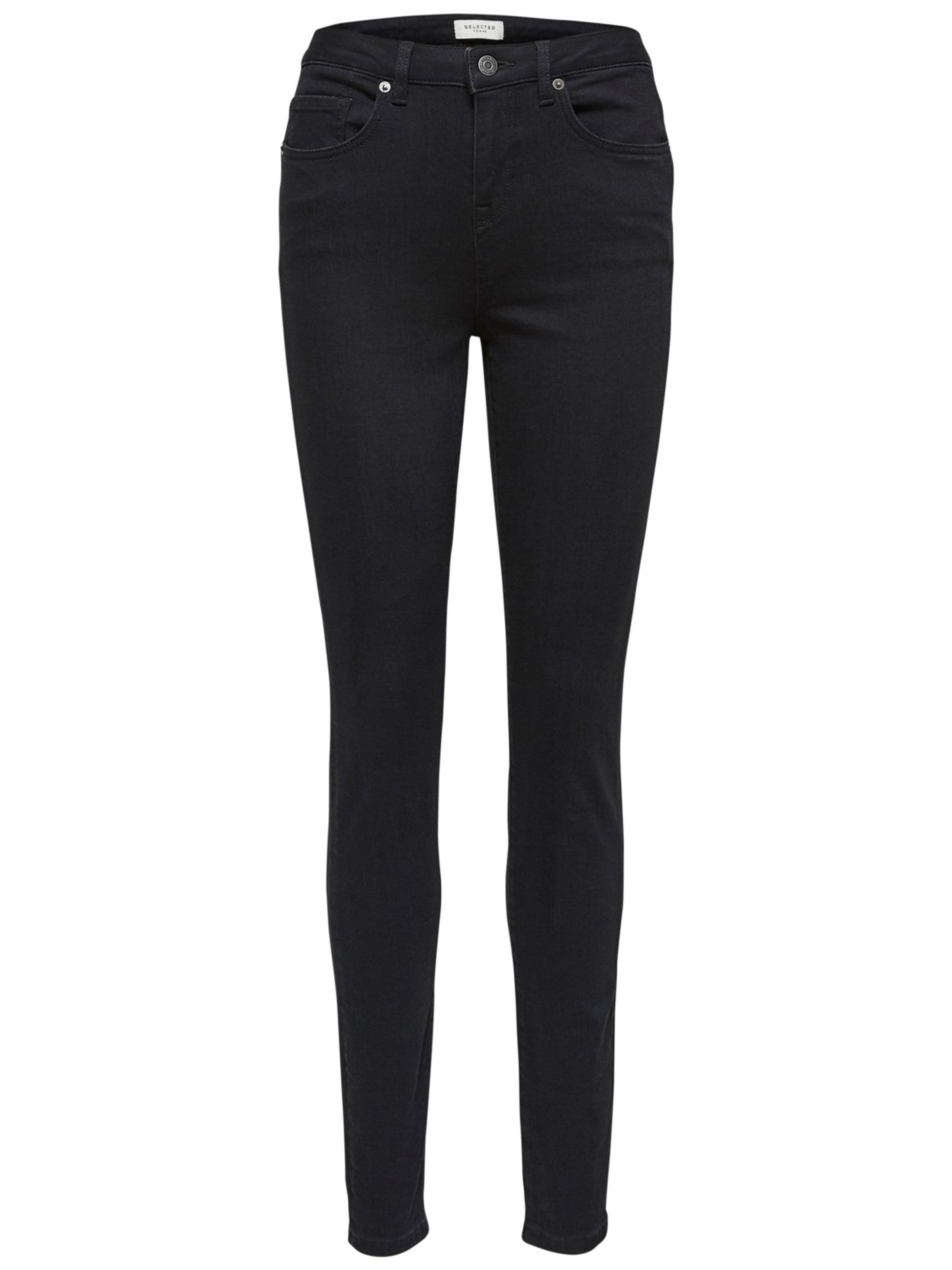 Selected Femme - Jeans - SLFMaggie High Waist Skinny Jeans - Black