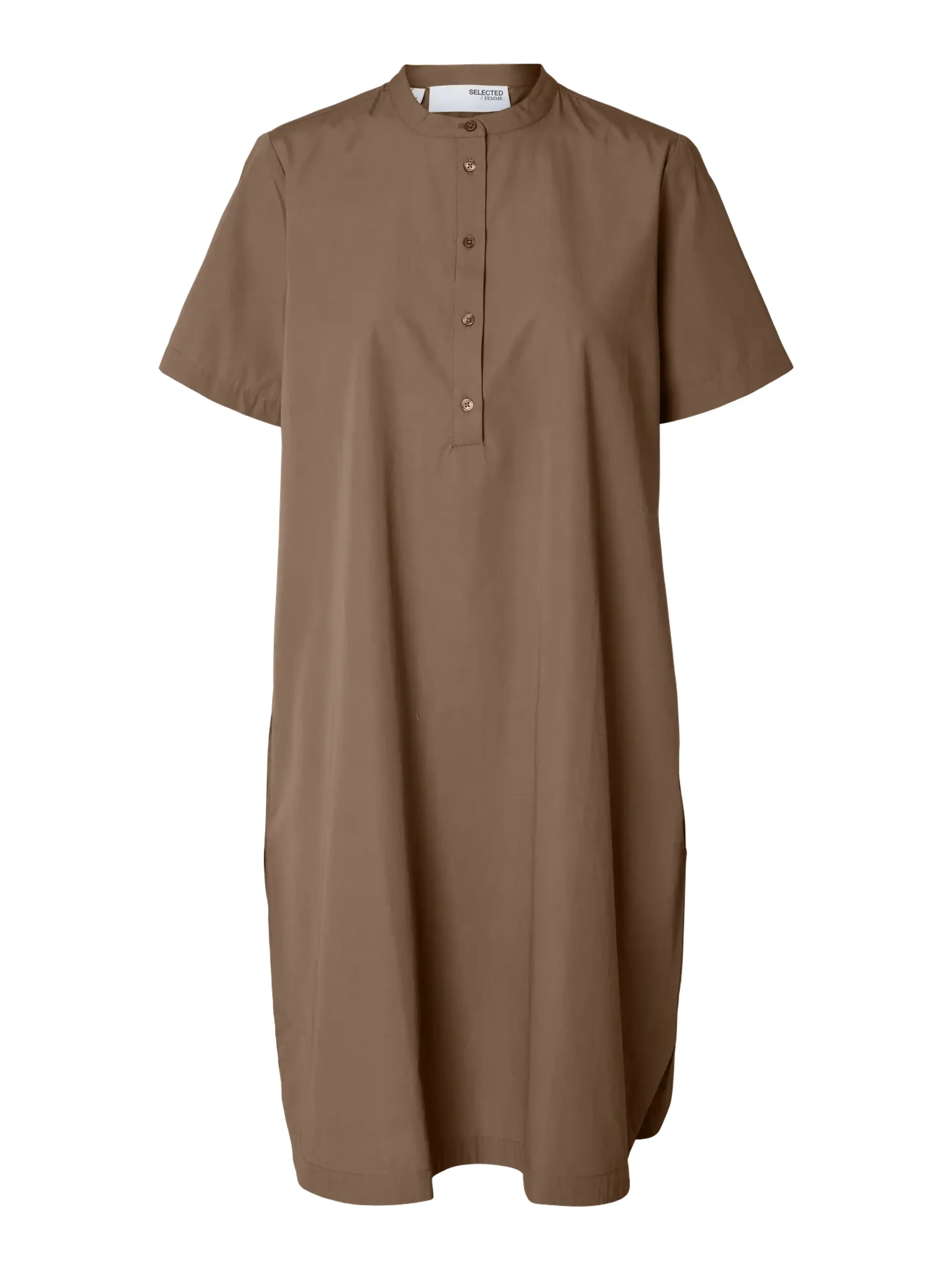 Selected Femme - Dress - SLFBlair SS Short Dress - Coca Mocha