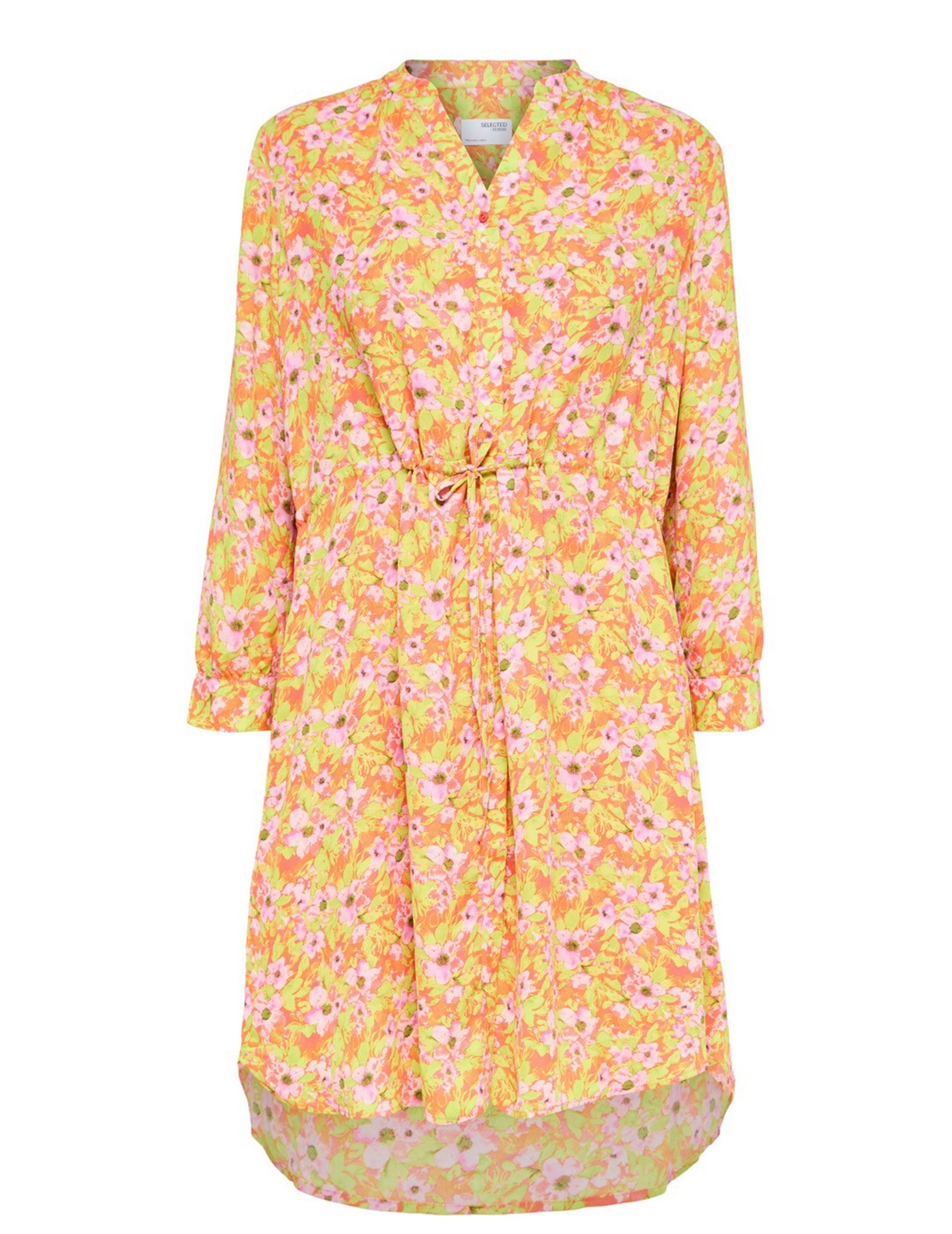 Selected Femme - Robe - SLFDamina 7/8 AOP Dress - Emberglow