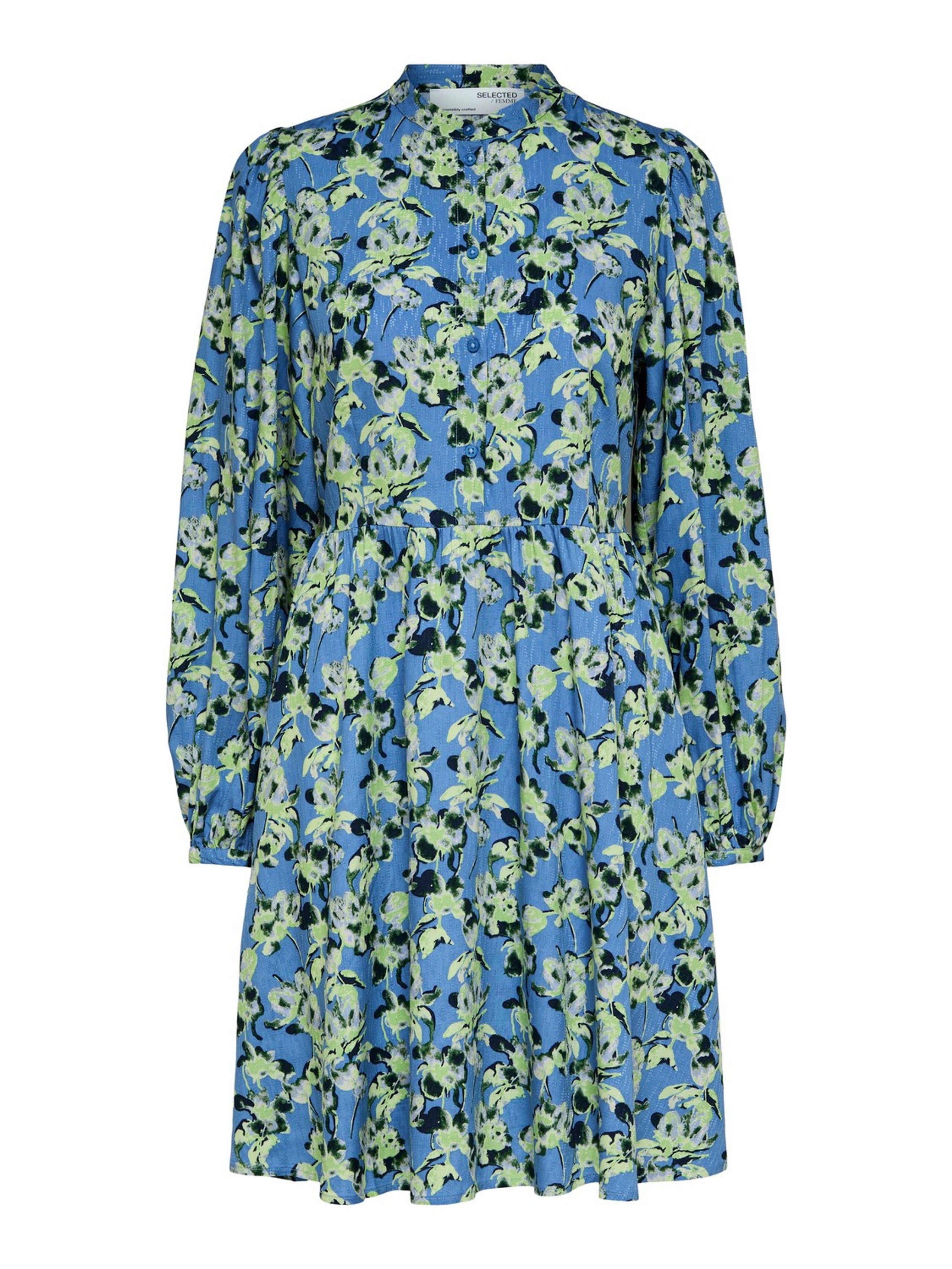 Selected Femme - Dress - SLFJana LS Short Shirt Dress - Ultramarine Print