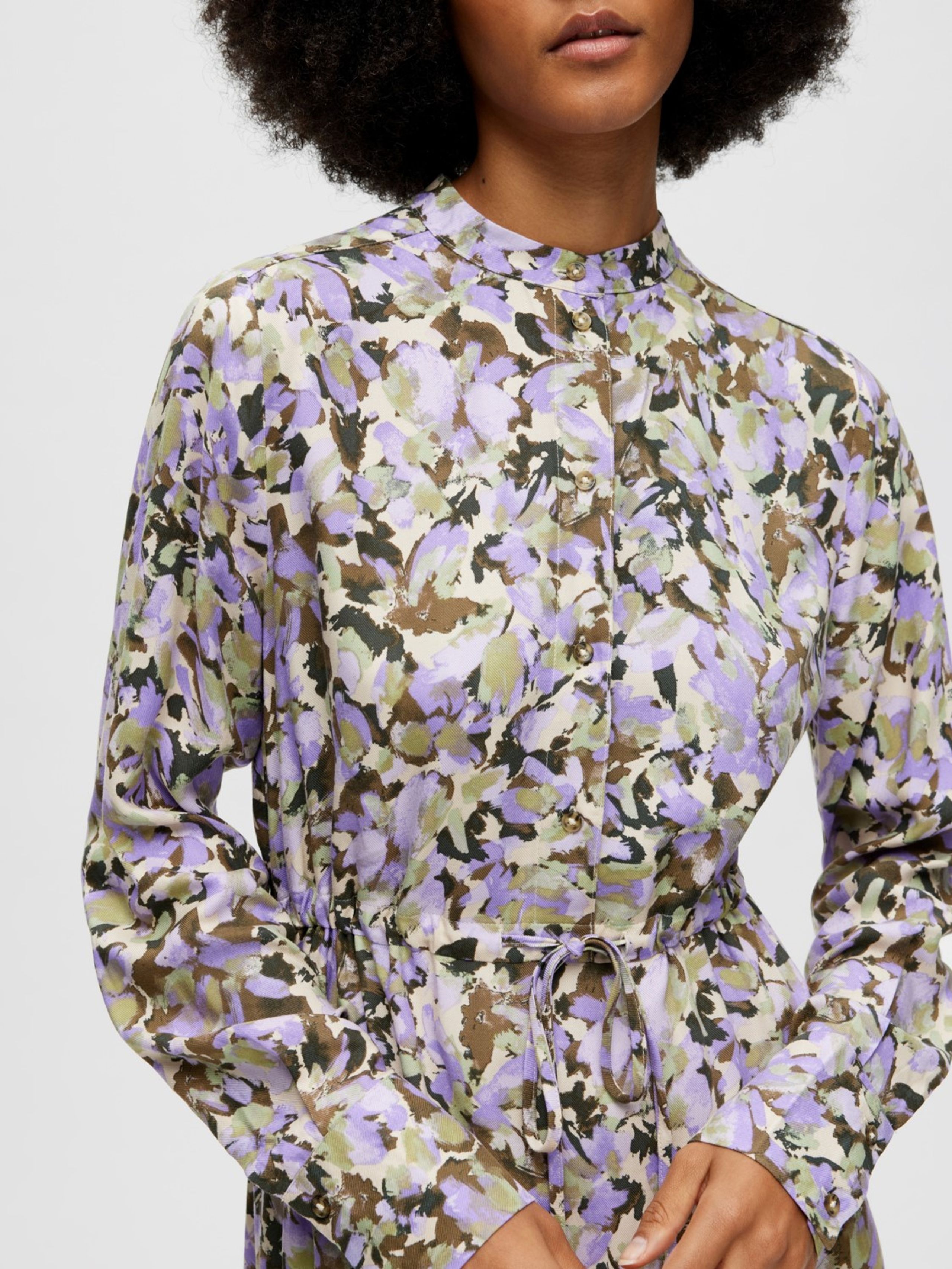 Selected Femme - Robe - SLFKatrin LS Ankle Dress - Sandshell Print