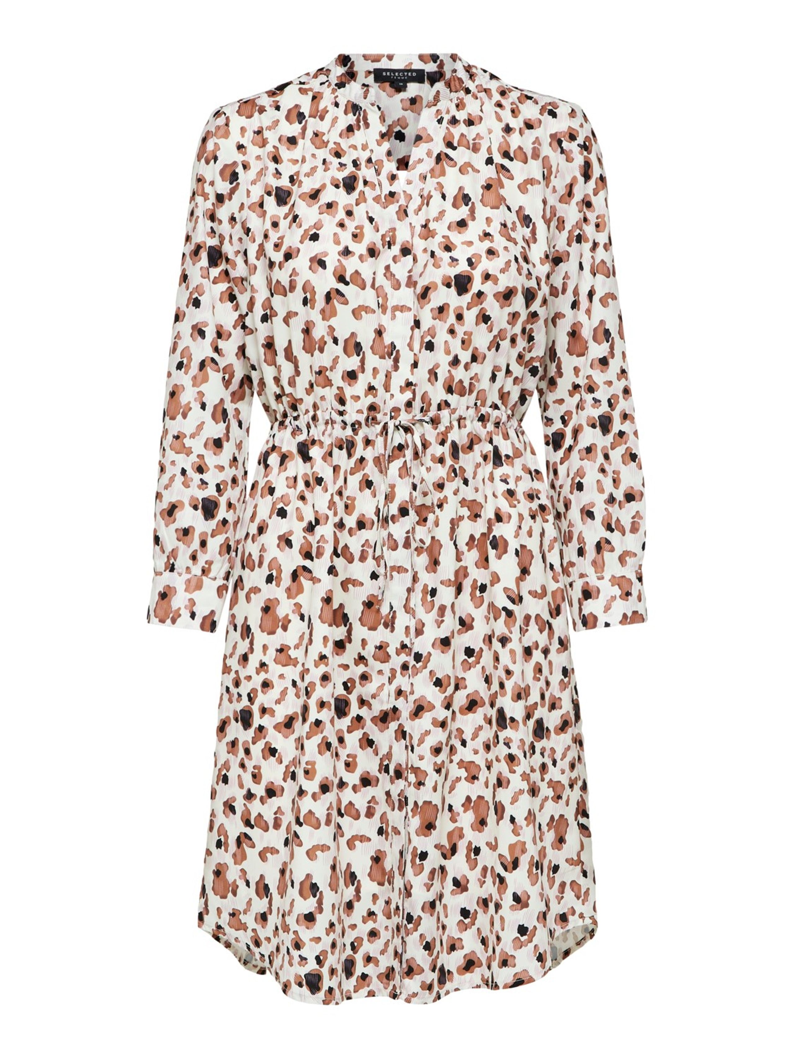 Selected Femme - Klänning - SLFMildred Damina 7/8 Dress - Cream Flower