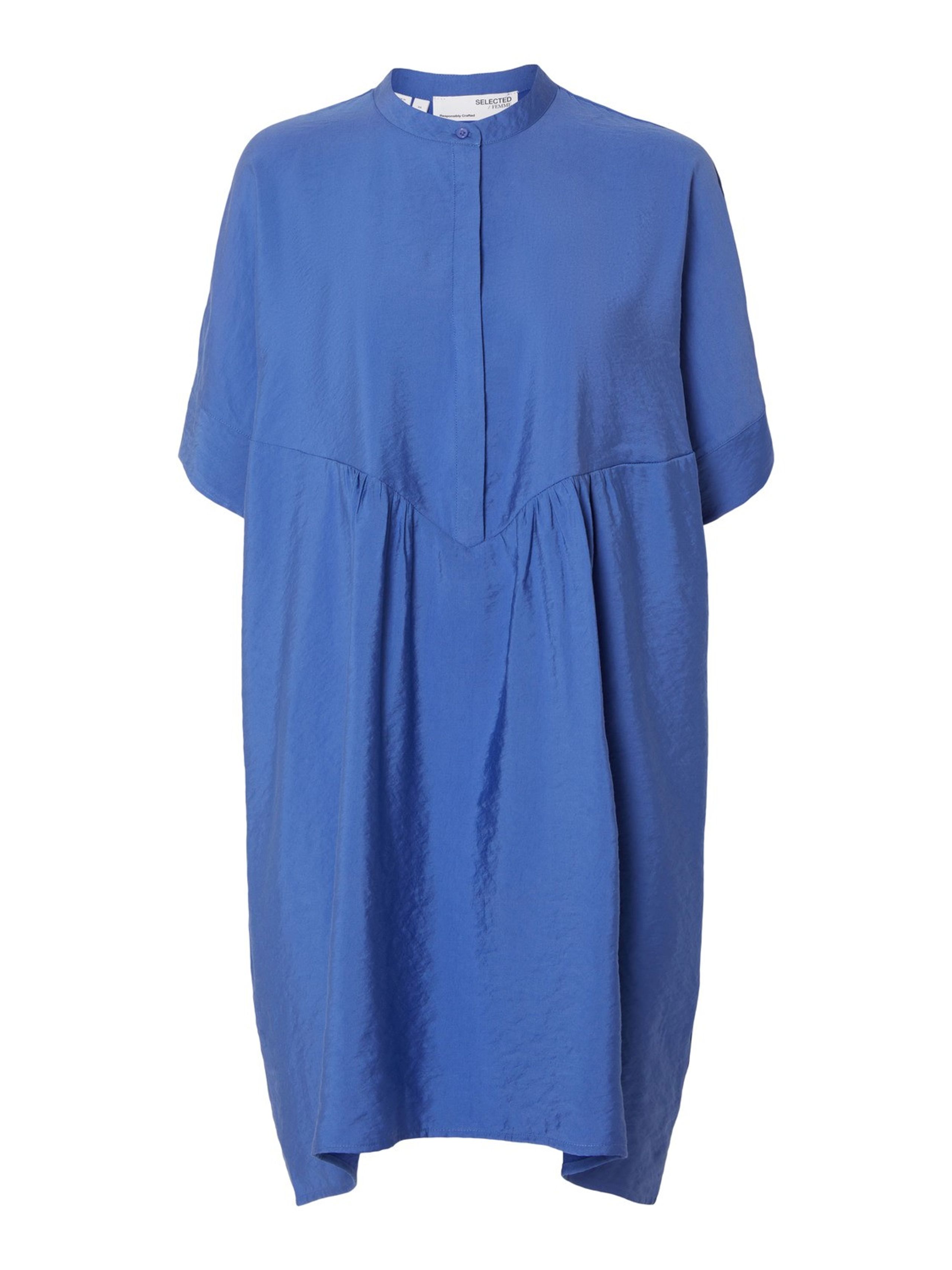 Selected Femme - Kjole - SLFMona-Viola SS Oversize Shirt Dress - Royal Blue