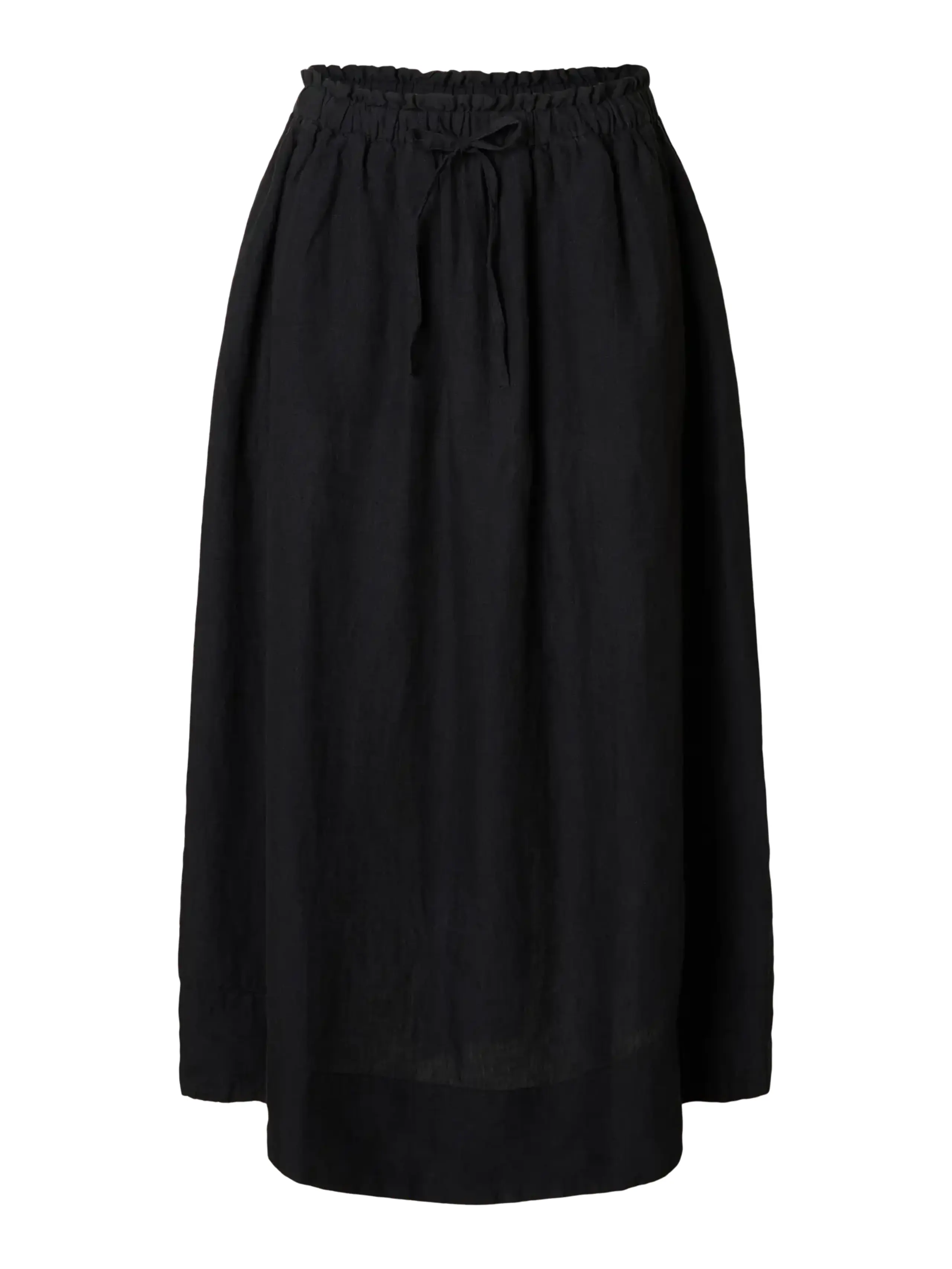 Selected Femme - Skirt - SLFLinna MW Midi Linen Skirt - Black