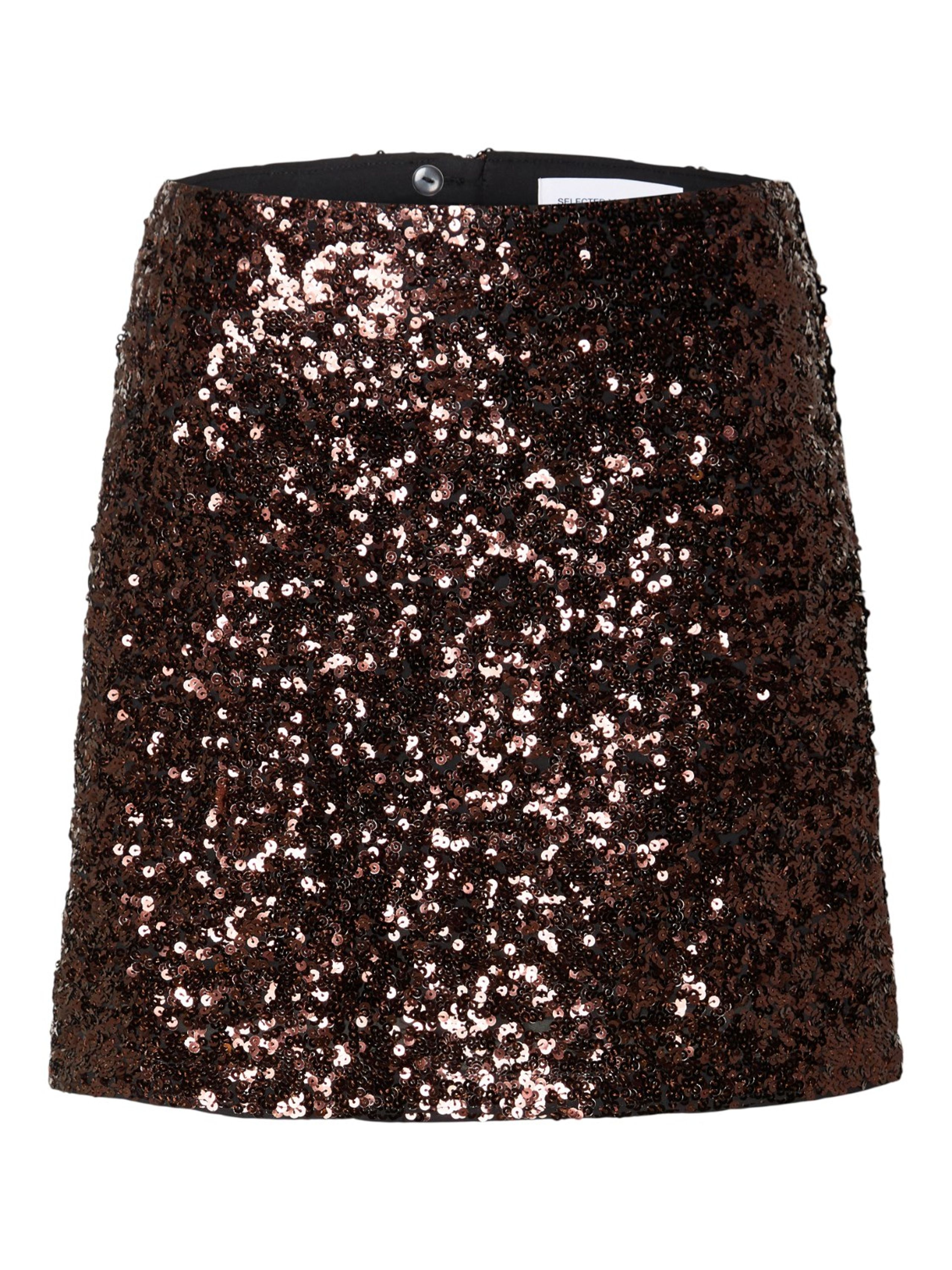 Selected Femme - Skirt - SLFMallie MW Short Sequins Skirt - Java