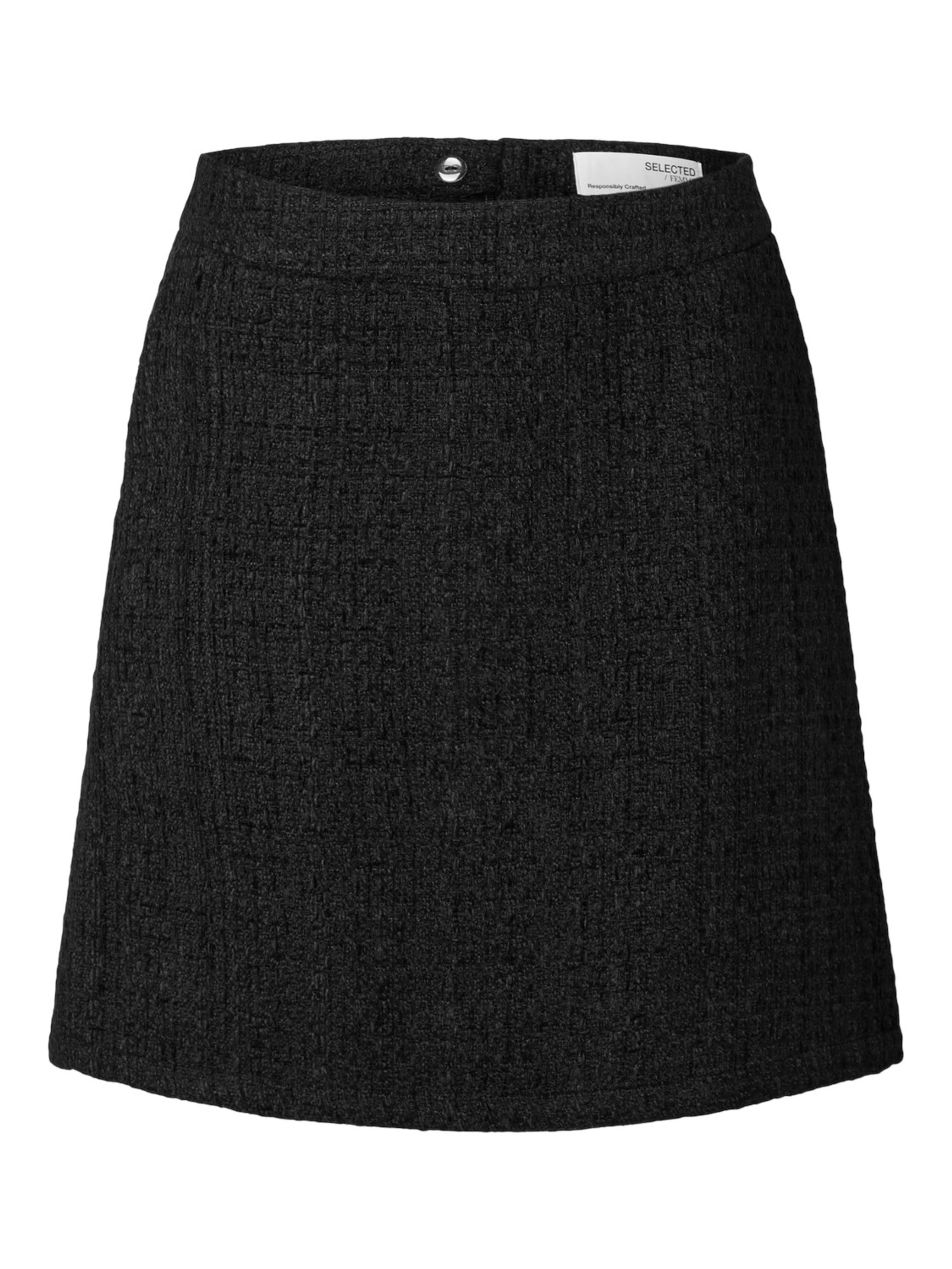 Selected Femme - Rock - SLFMolly-Ula HW Mini Boucle Skirt - Black Boucle