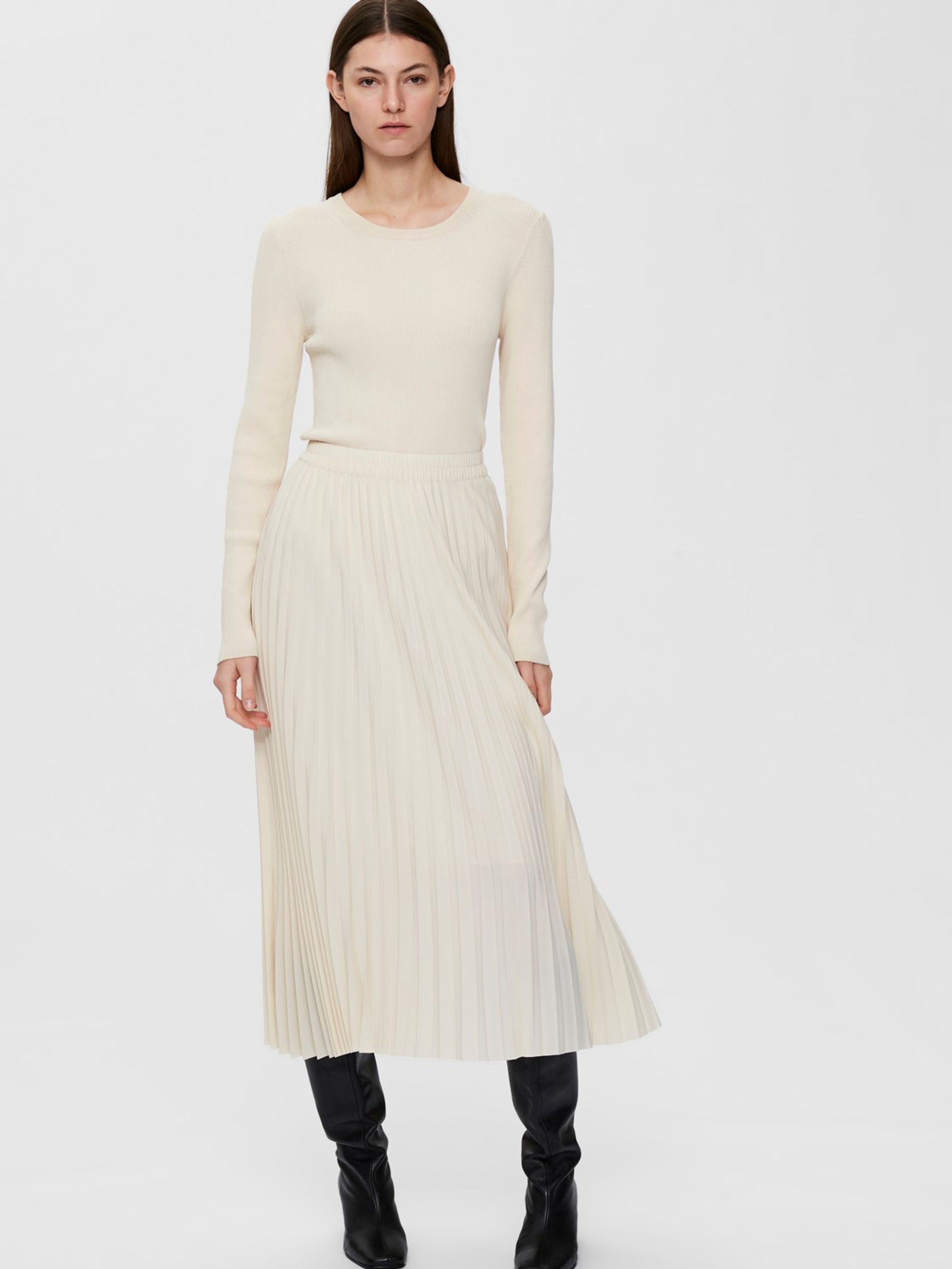 Selected Femme - Nederdel - SLFAlexis Midi Skirt - Birch