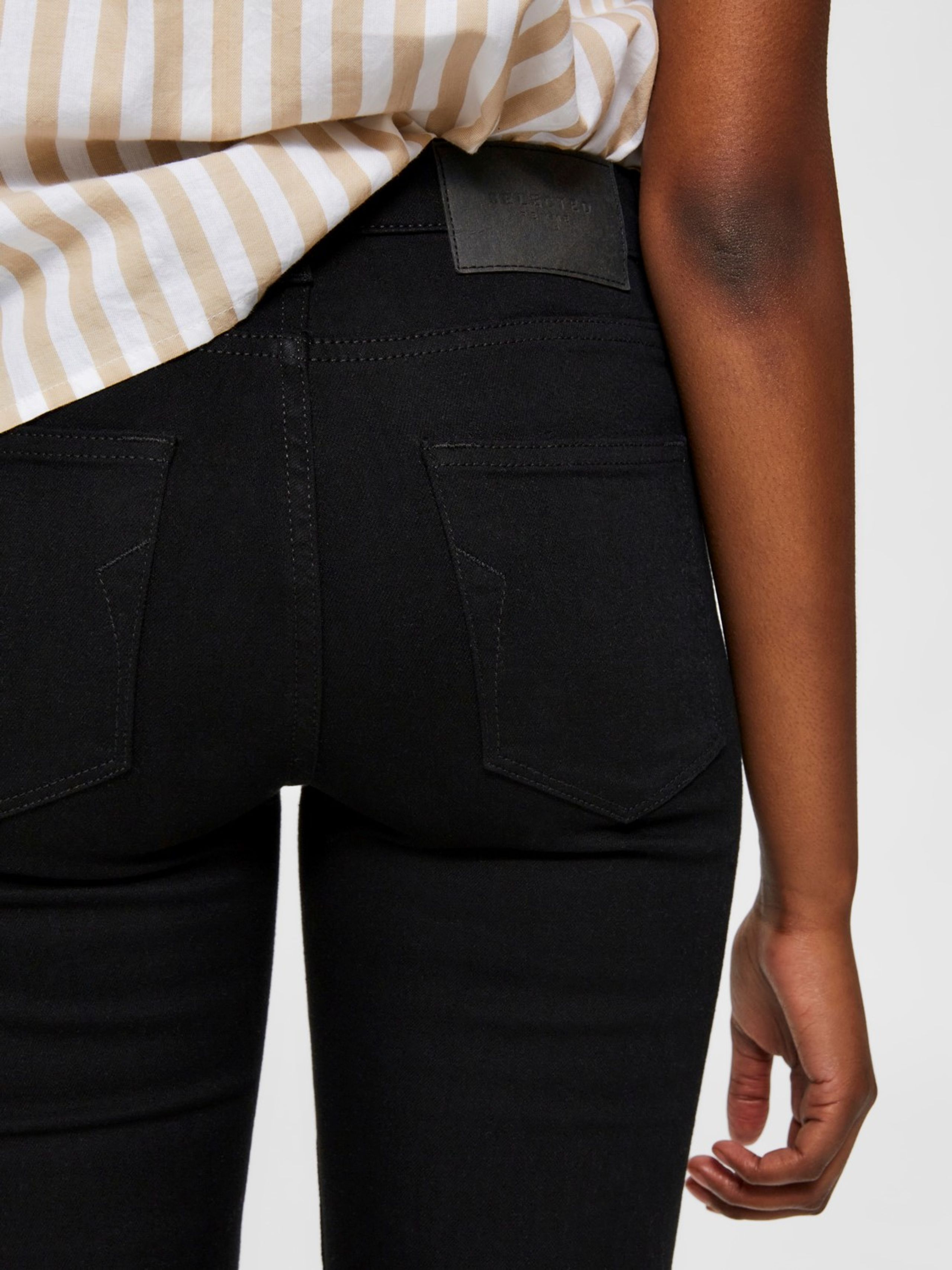 Selected Femme - Shorts - SLFIda Skinny Black Shorts - Black Denim