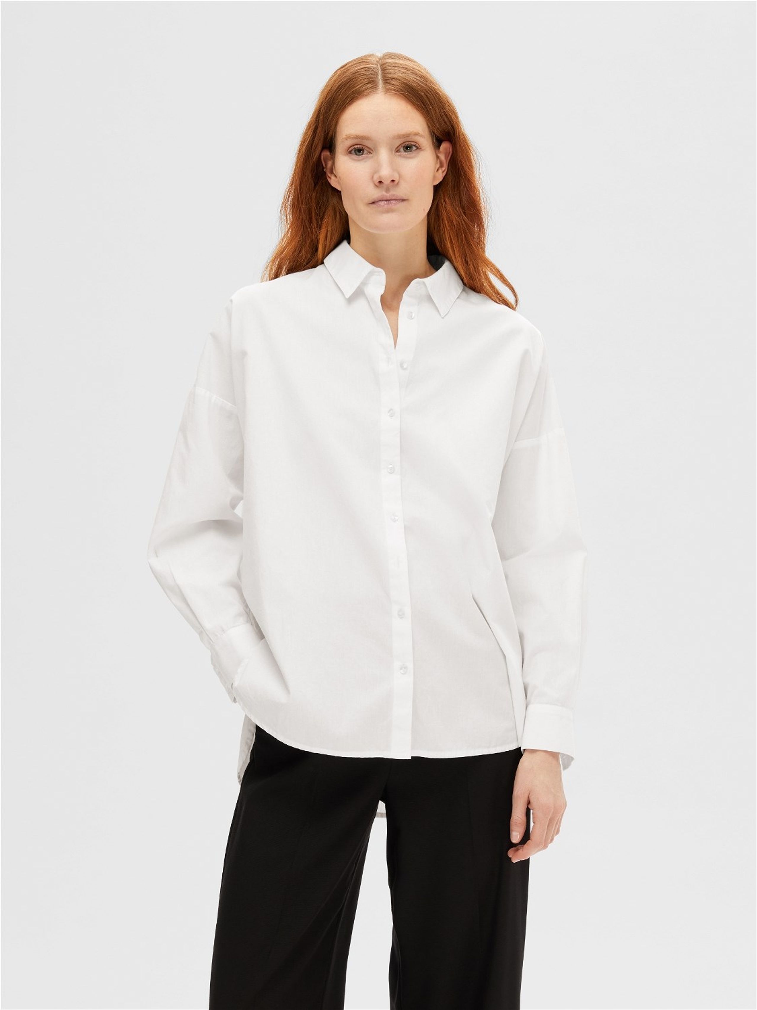 Selected Femme - Shirt - SLFDina-Sanni LS Shirt NOOS - Bright White