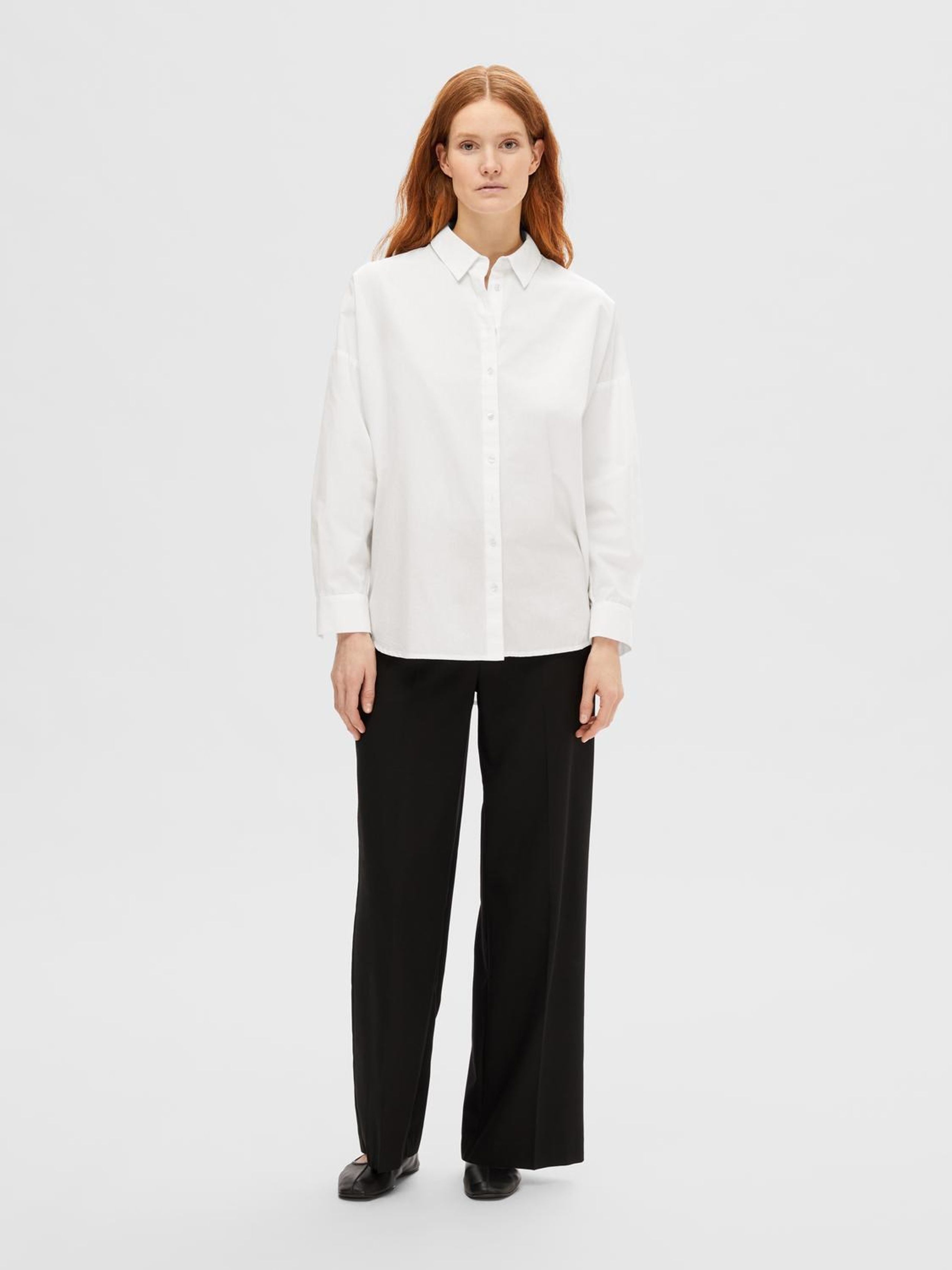 Selected Femme - Shirt - SLFDina-Sanni LS Shirt NOOS - Bright White