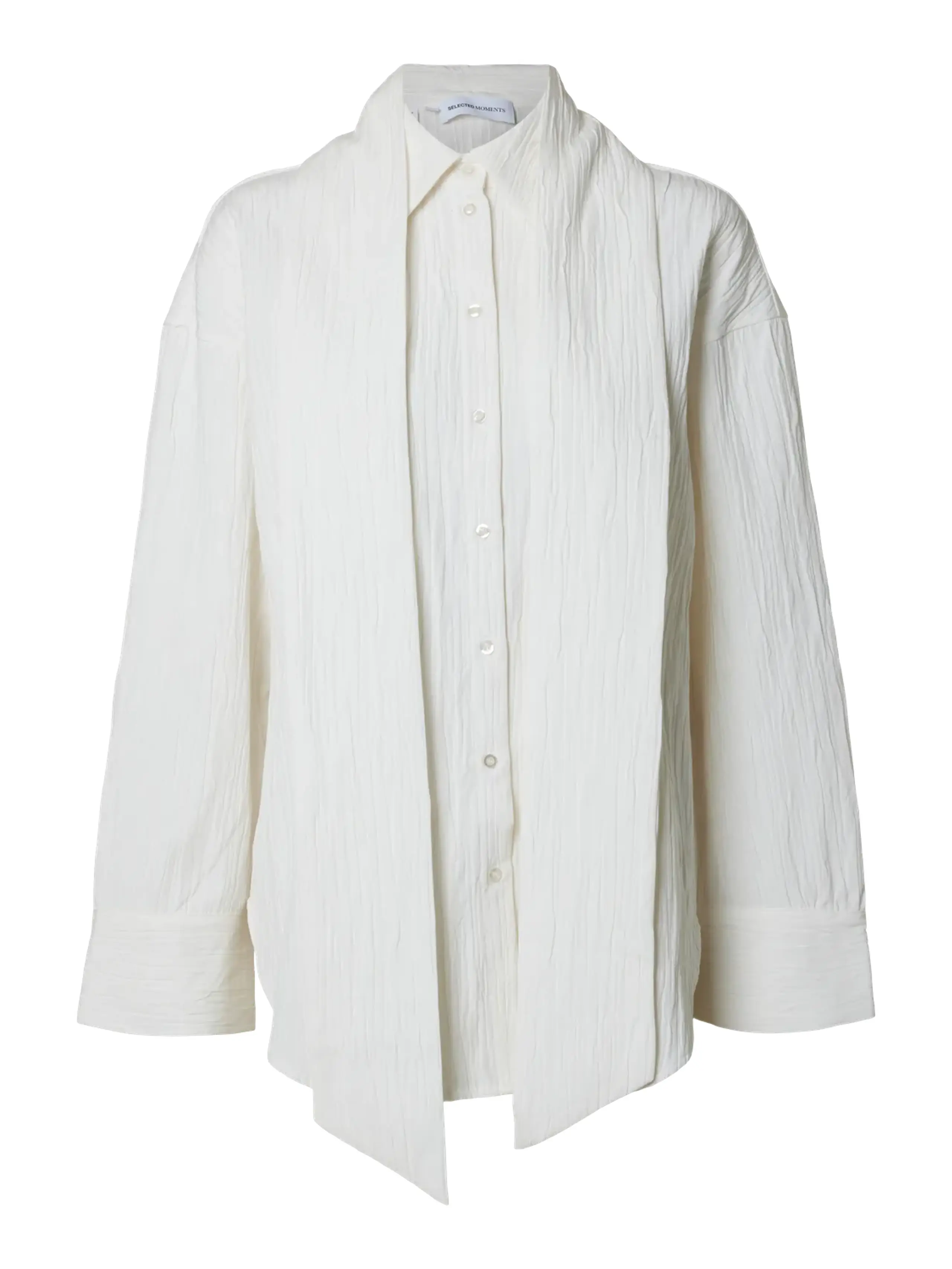 Selected Femme - Chemise - SLFIris LS Bow Shirt - Snow White