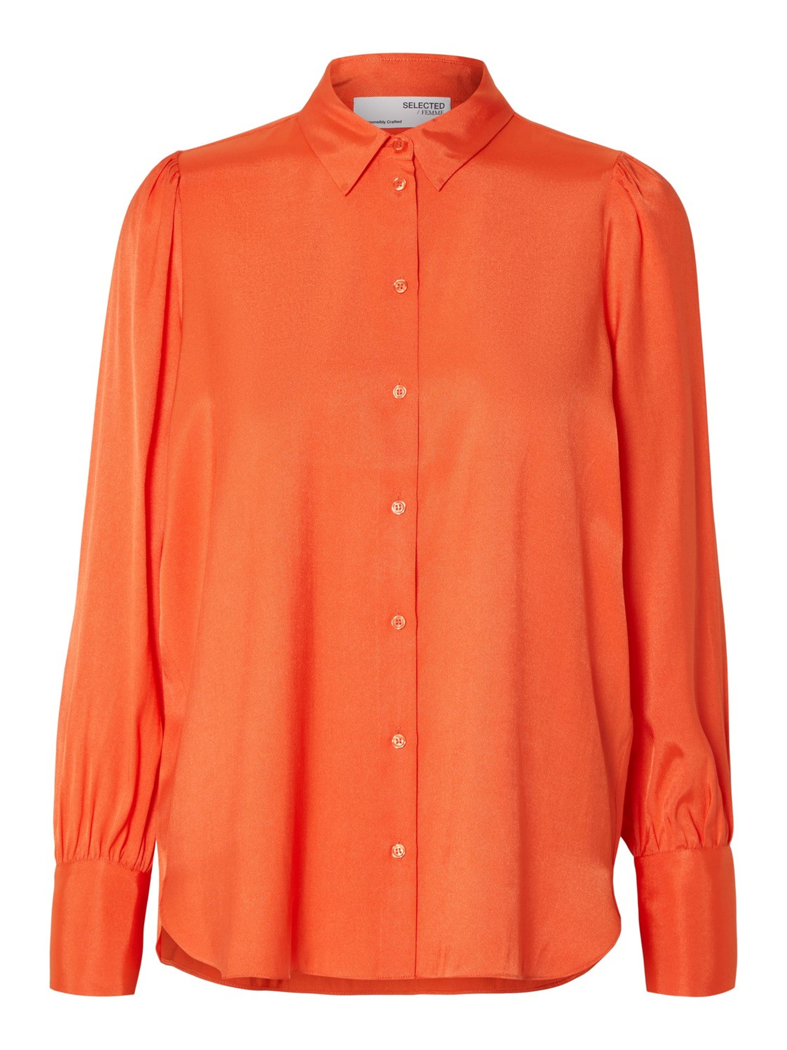 Selected Femme - Hemd - SLFAlfa LS Shirt - Orangeaid